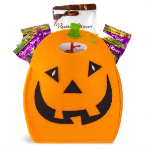 Candy Filled Pumpkin Felt Bag, 12.7 Oz.