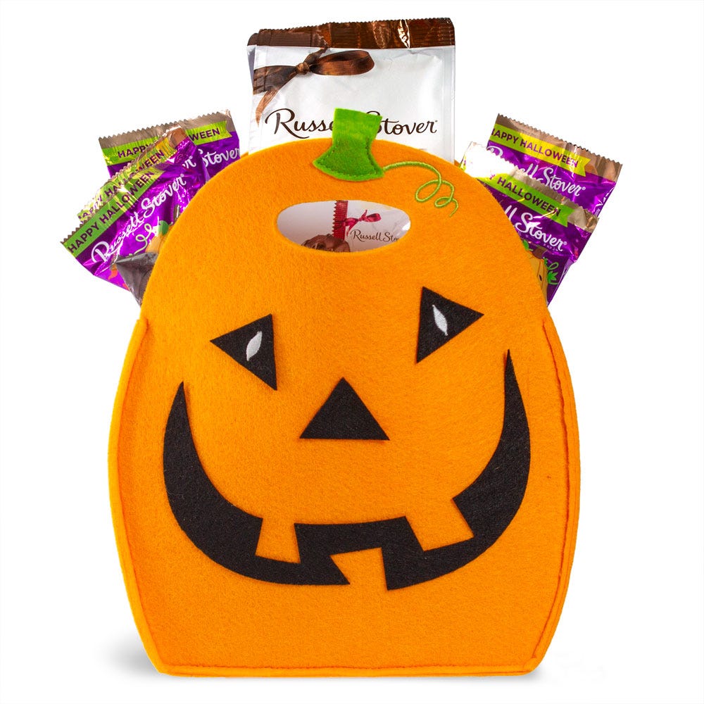 Candy Filled Pumpkin Felt Bag, 12.7 Oz.