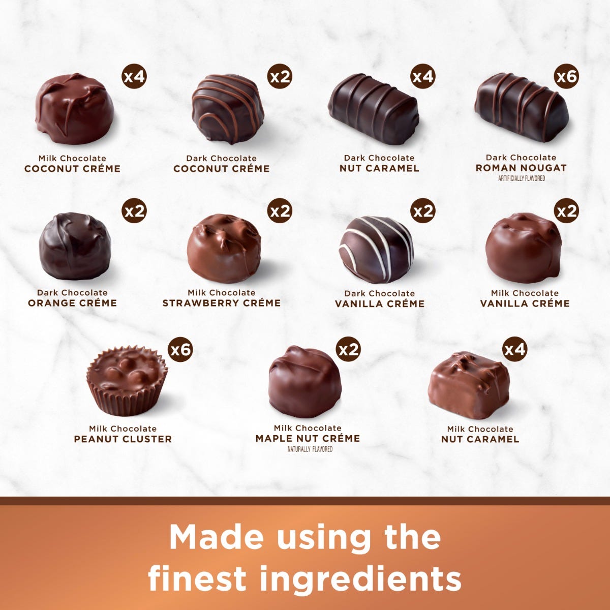Assorted Chocolates, 2 lb. Copper Box - Image 22