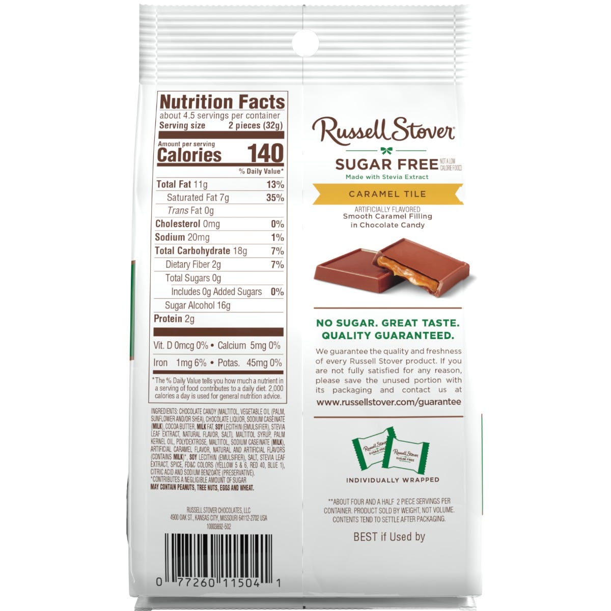 Sugar Free Caramel Chocolate Candy Tiles, 5 Oz. Bag - Image 8