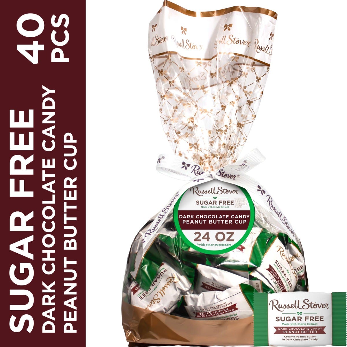 Sugar Free Solid Dark Chocolate Candy Gift Bag, 24 Oz. - Image 33