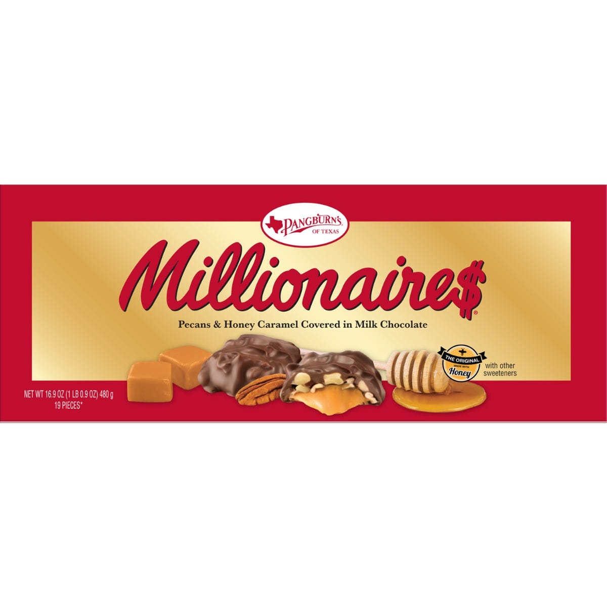Pangburn's Of Texas Millionaires Milk Chocolate Covered Pecans & Honey Caramel Large Gift Box, 16.9 Oz. - Image 7