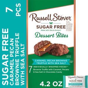 Sugar Free Dessert Bites In Caramel Pecan Brownie Truffle With Sea Salt, 4.2 Oz.
