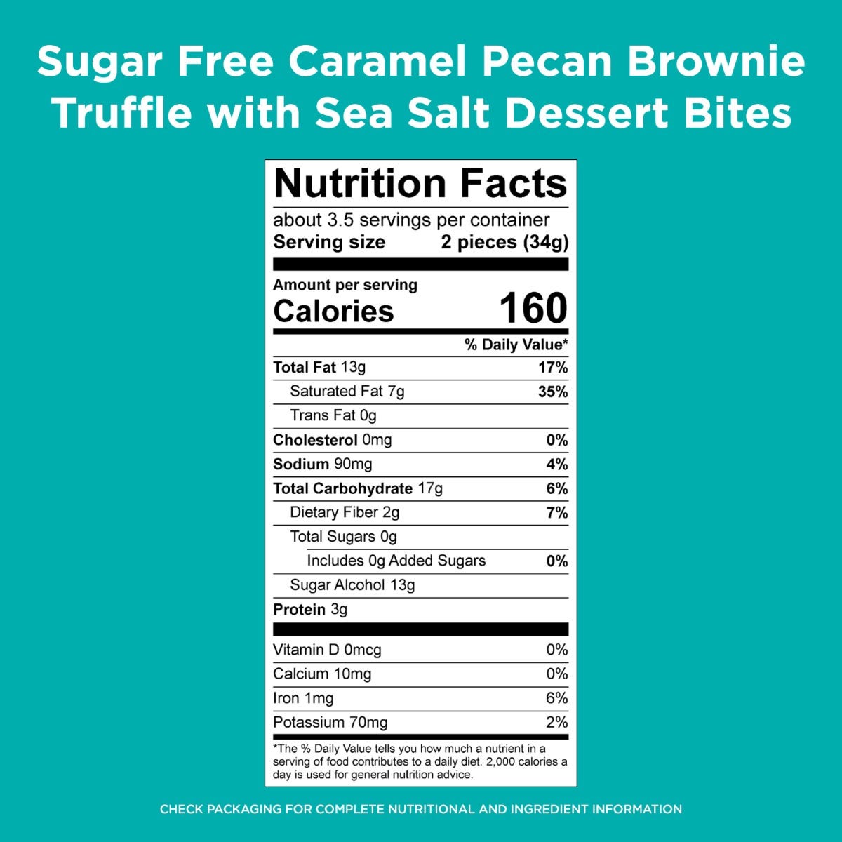 Sugar Free Dessert Bites In Caramel Pecan Brownie Truffle With Sea Salt, 4.2 Oz. - Image 5