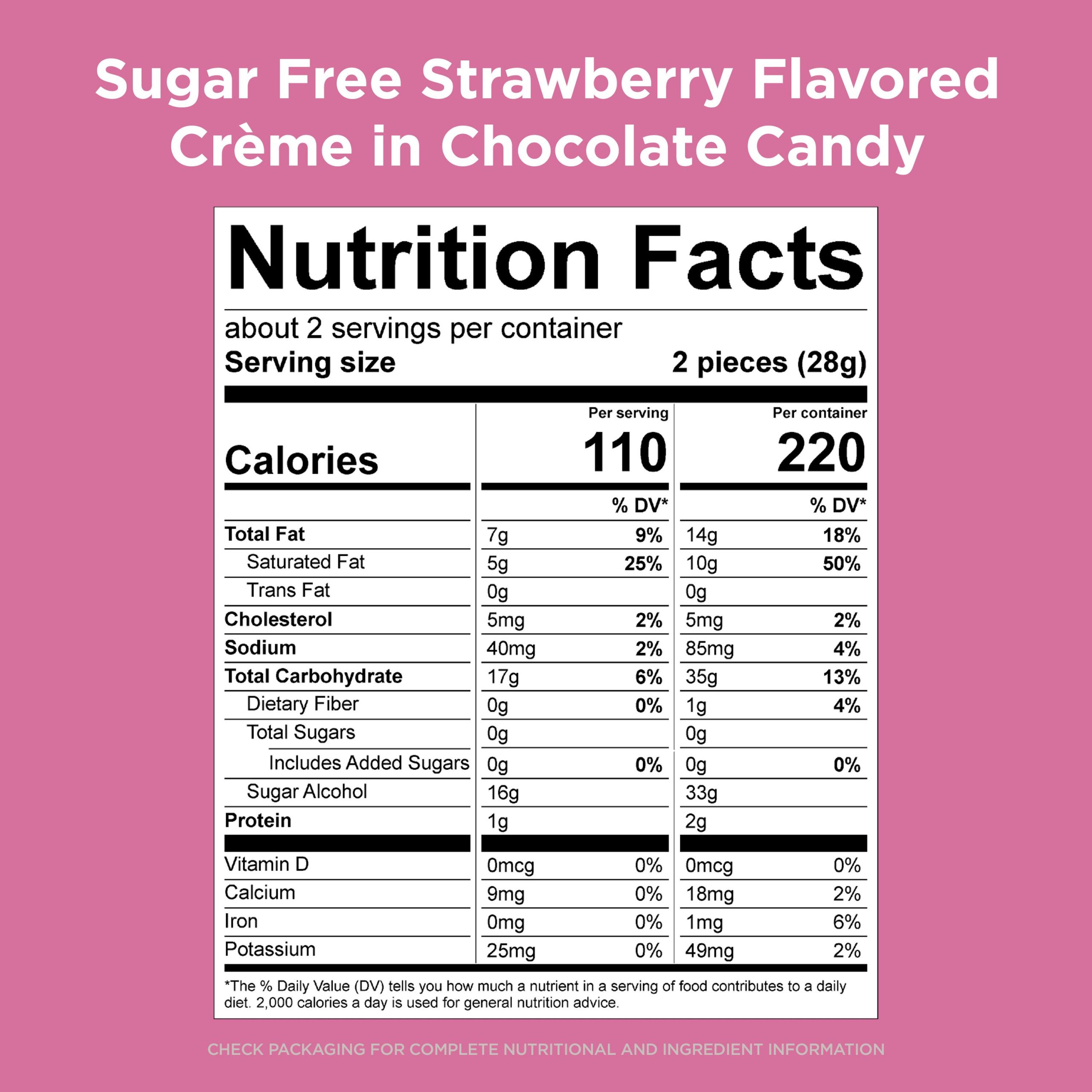 Sugar Free Strawberry Flavored Cr??me Candy, 2 Oz. Bag - Image 6