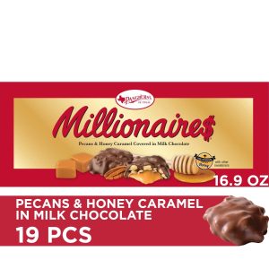 Pangburn's Of Texas Millionaires Milk Chocolate Covered Pecans & Honey Caramel Large Gift Box, 16.9 Oz.