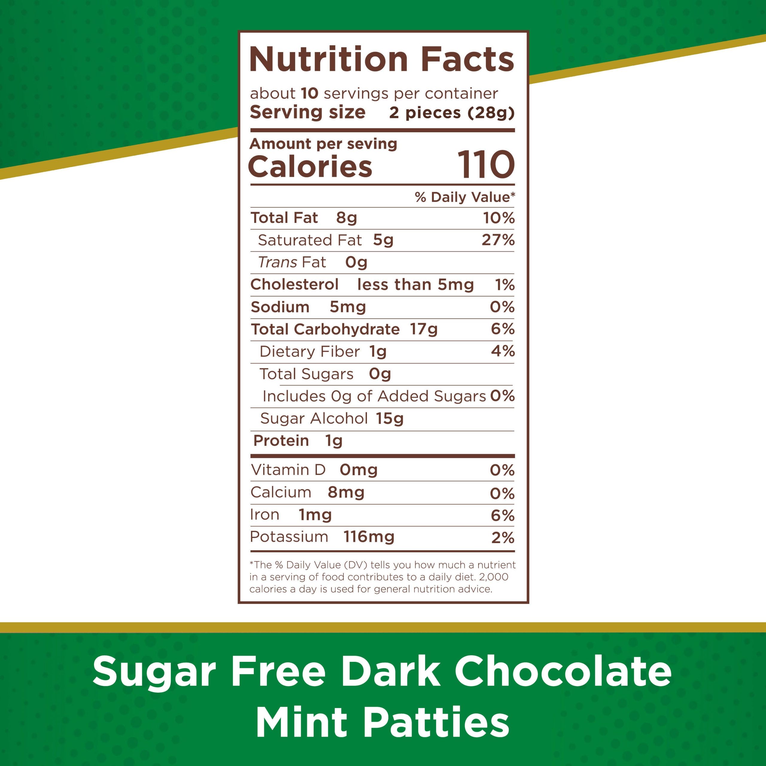 Sugar Free Dark Chocolate Mint Patties Candy, 10 Oz. Bag - Image 5
