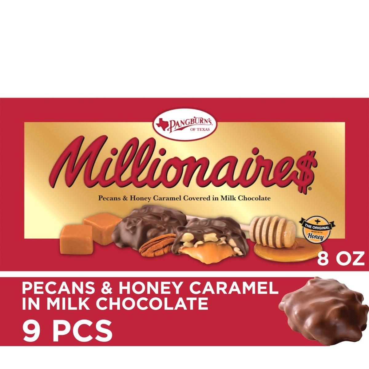 Pangburn's Millionaires Milk Chocolate, 8 oz box