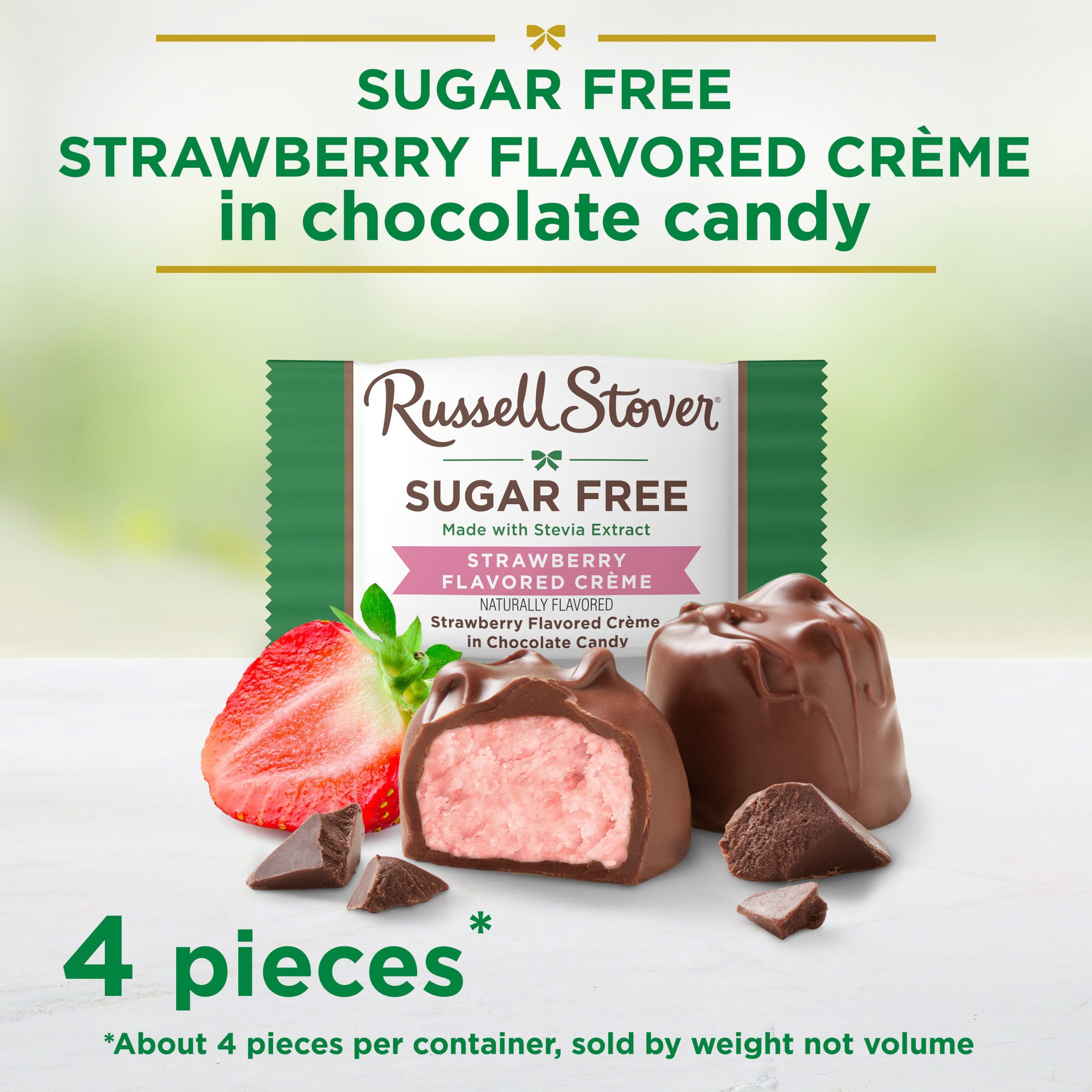 Sugar Free Strawberry Flavored Cr??me Candy, 2 Oz. Bag - Image 2