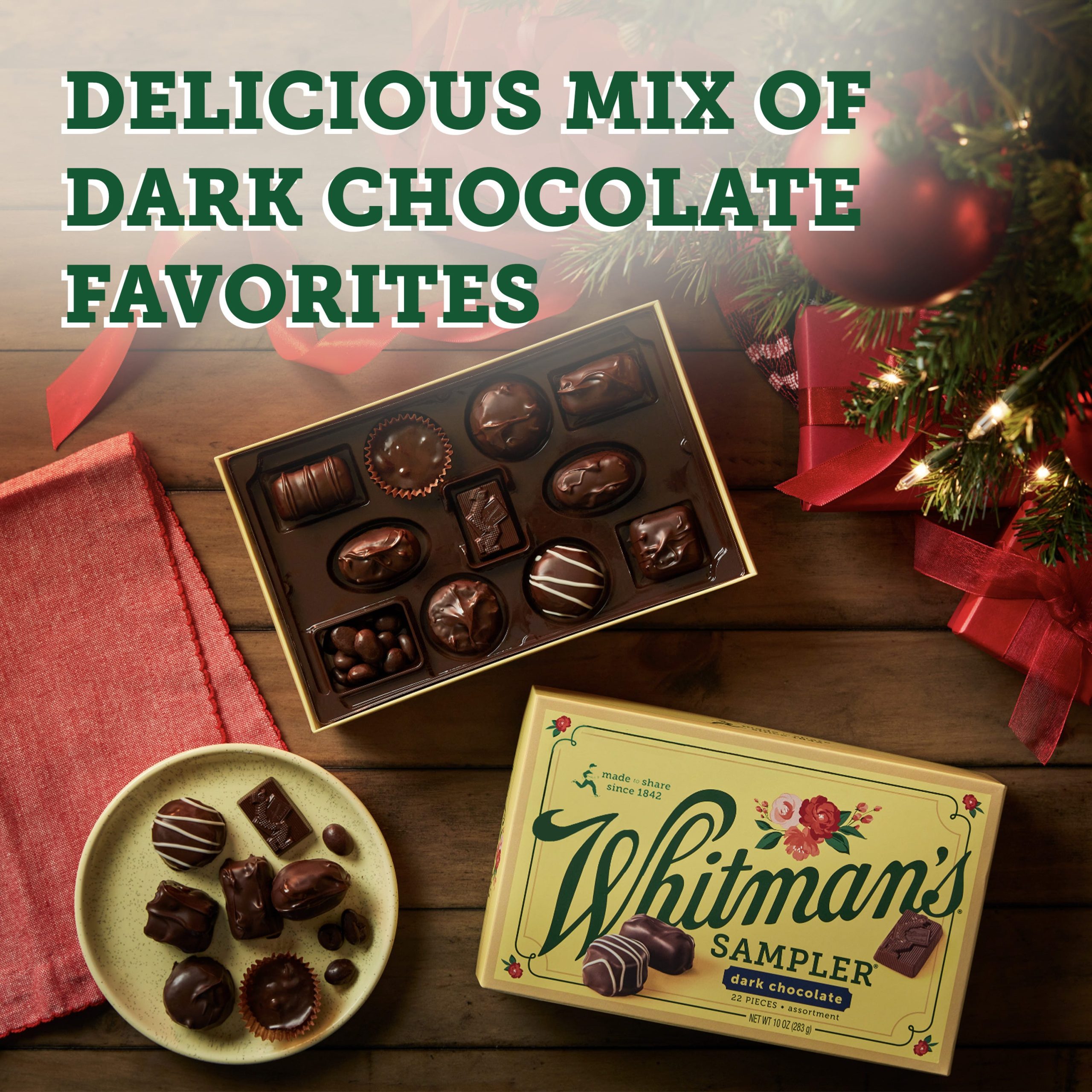 Whitman's Sampler Assorted Dark Chocolate Candy Gift Box, 10 Oz. - Image 3