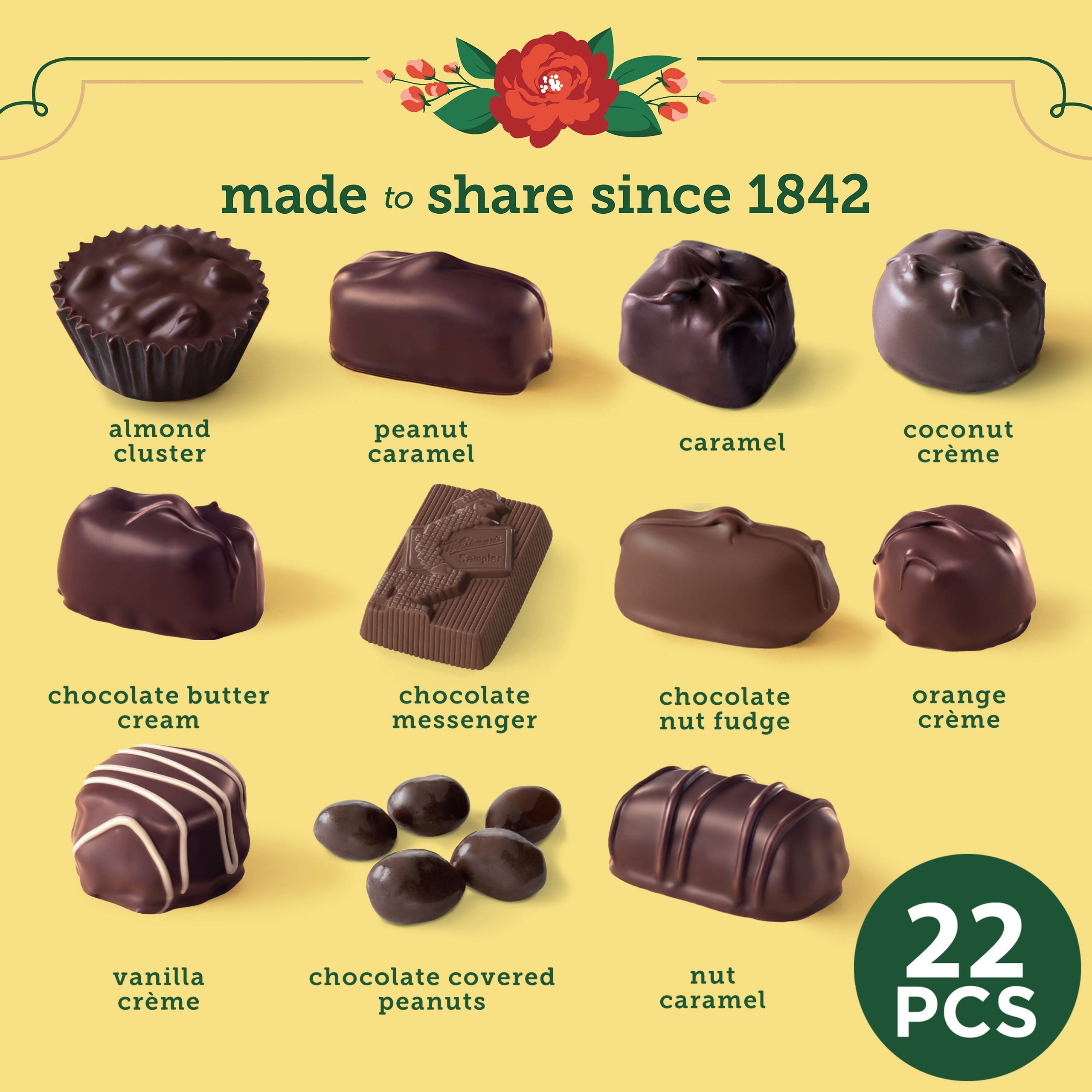 Whitman's Sampler Assorted Dark Chocolate Candy Gift Box, 10 Oz. - Image 2
