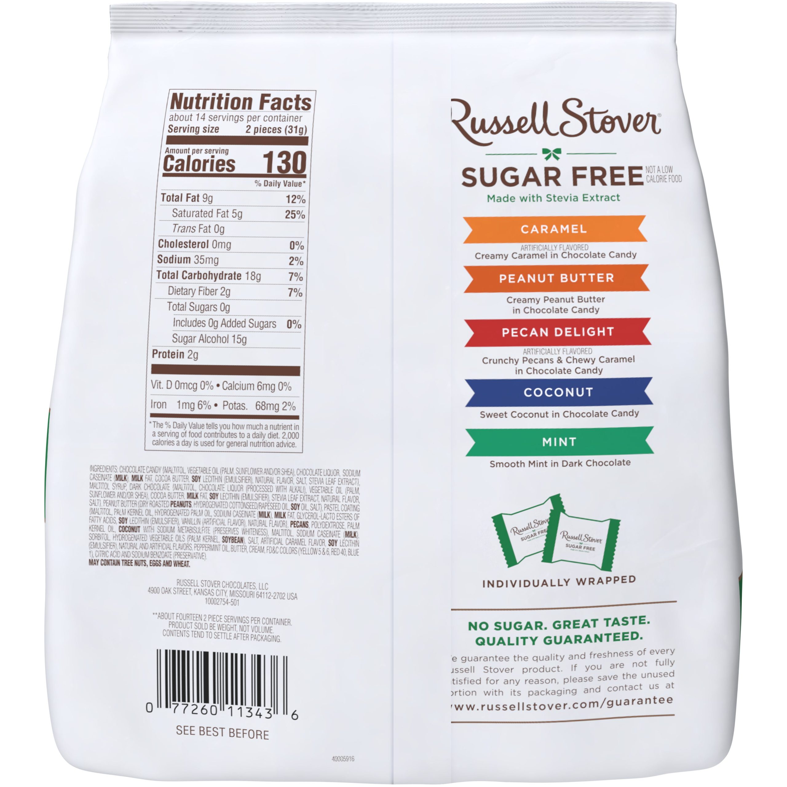 Sugar Free Assorted Caramels In Chocolate Candy, 15.3 Oz. Bag - Image 18