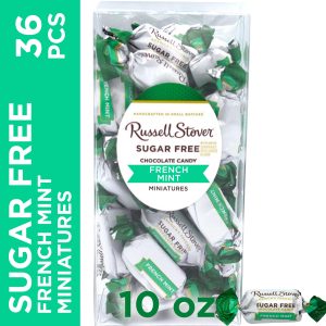 Sugar Free French Mint Chocolate Candy Miniatures, 10 Oz. Box