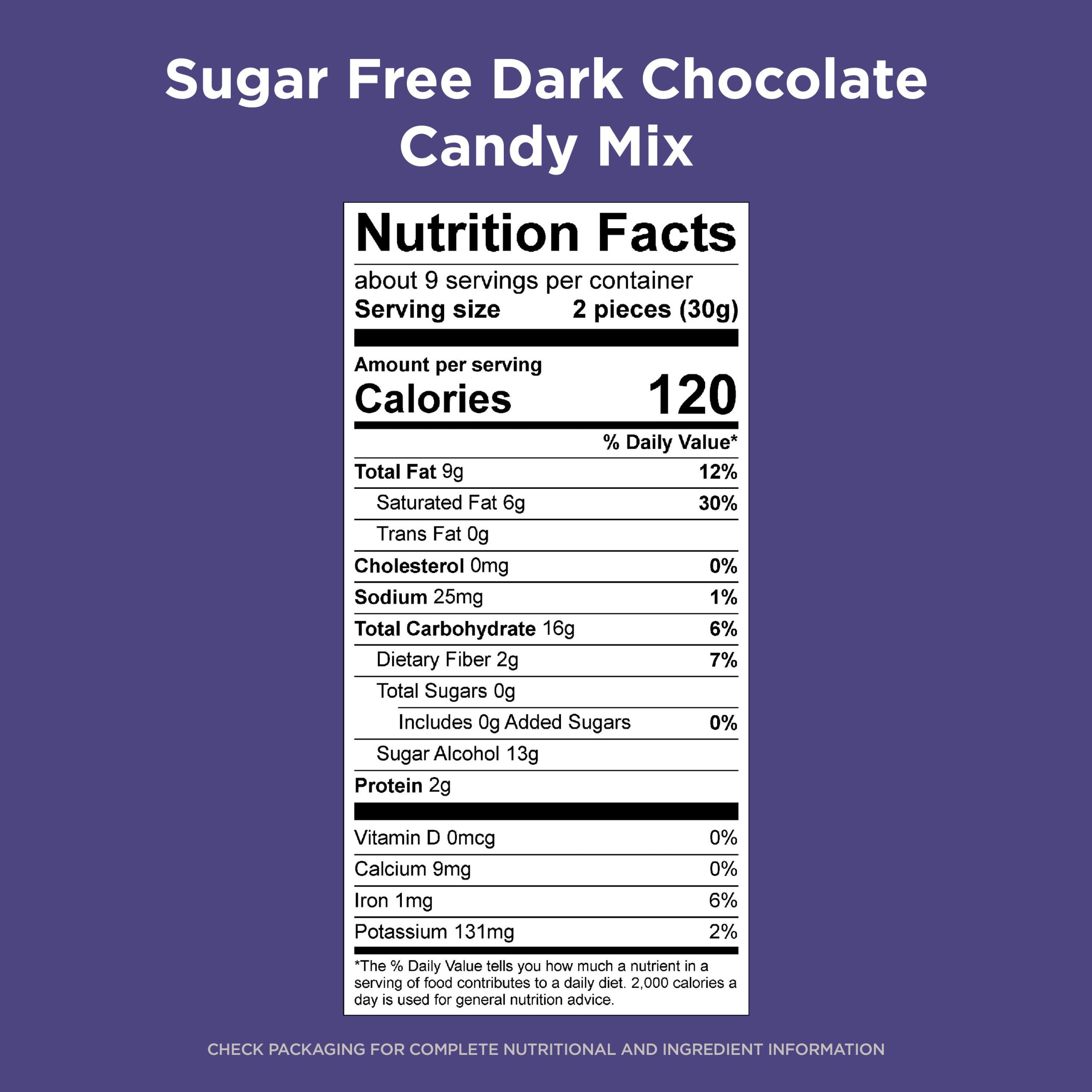 Sugar Free Dark Chocolate Candy Mix, 9 Oz. Bag - Image 6