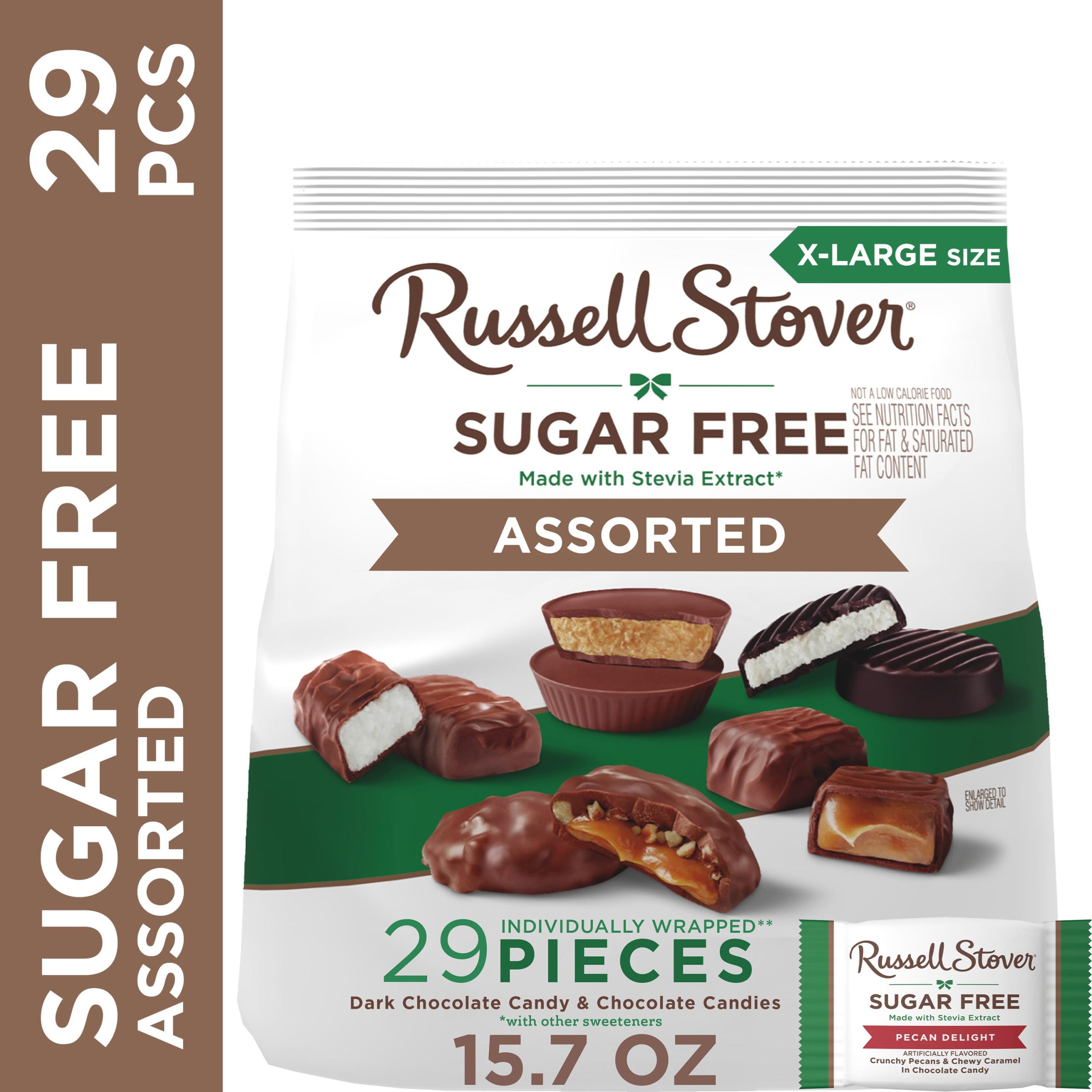 Sugar Free Assorted Caramels In Chocolate Candy, 15.3 Oz. Bag - Image 11