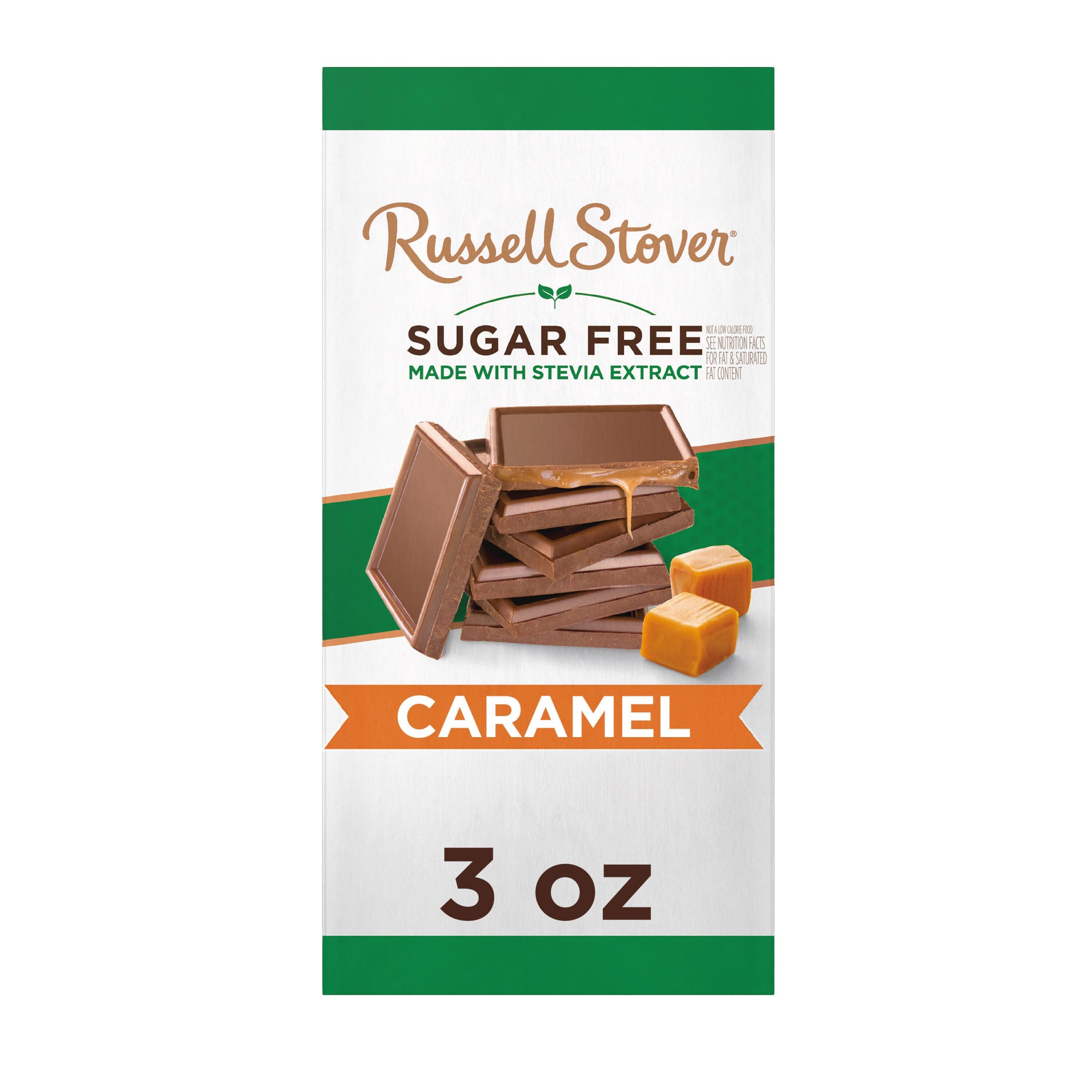 Sugar Free Caramel Chocolate Candy Bar, 3 Oz., pack of 12 - Image 2