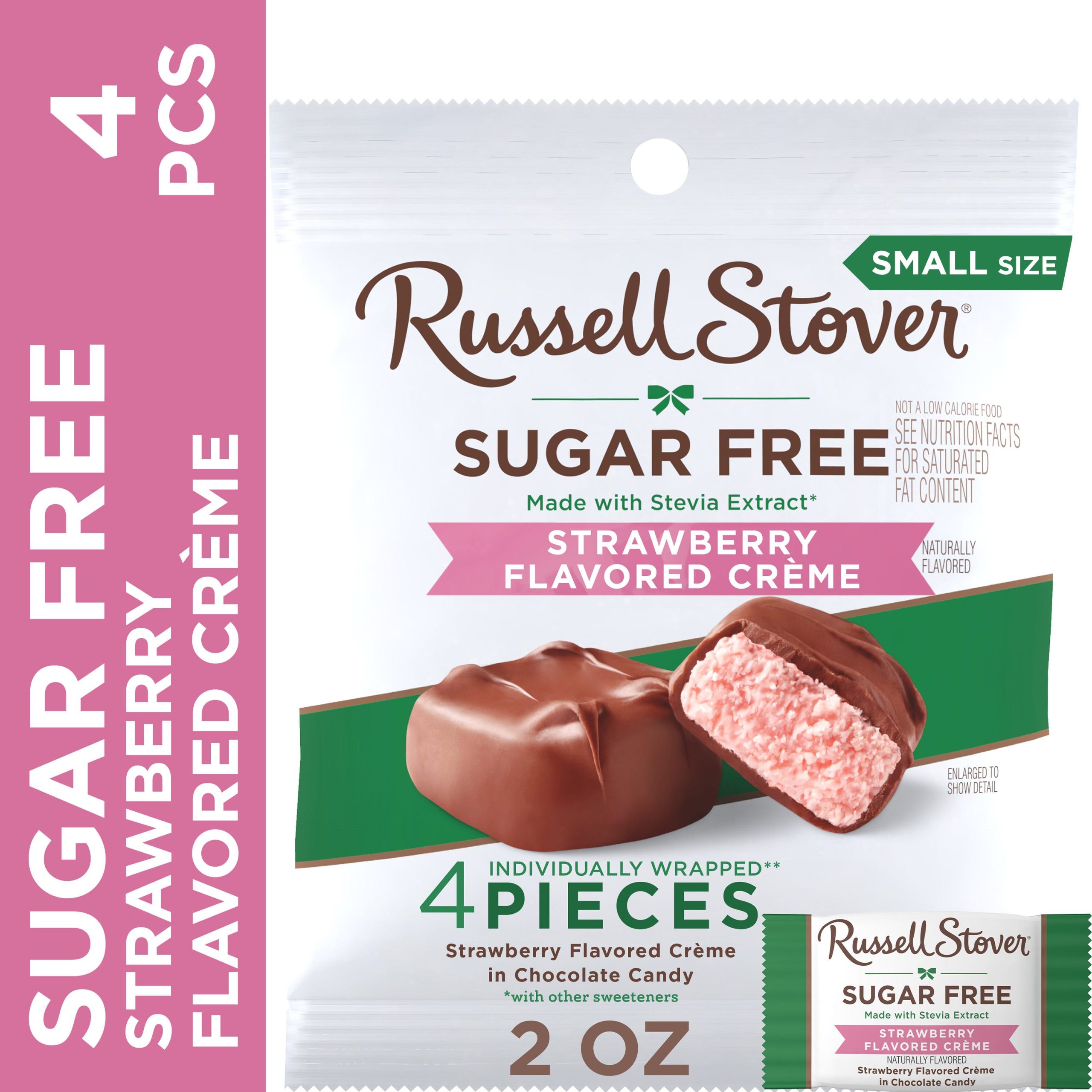 Sugar Free Strawberry Flavored Cr??me Candy, 2 Oz. Bag