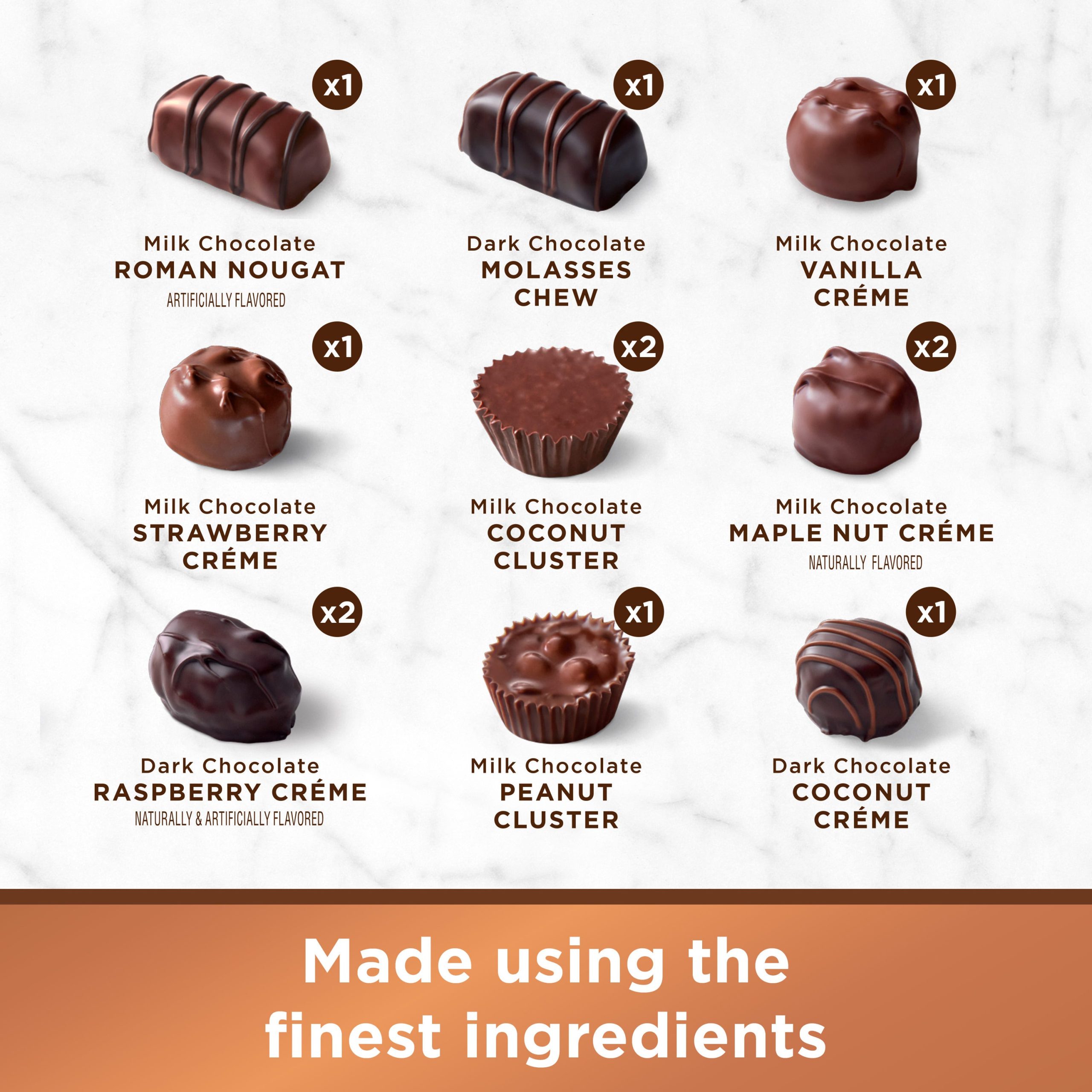 Assorted Chocolates, 1 lb. Copper Box - Image 4