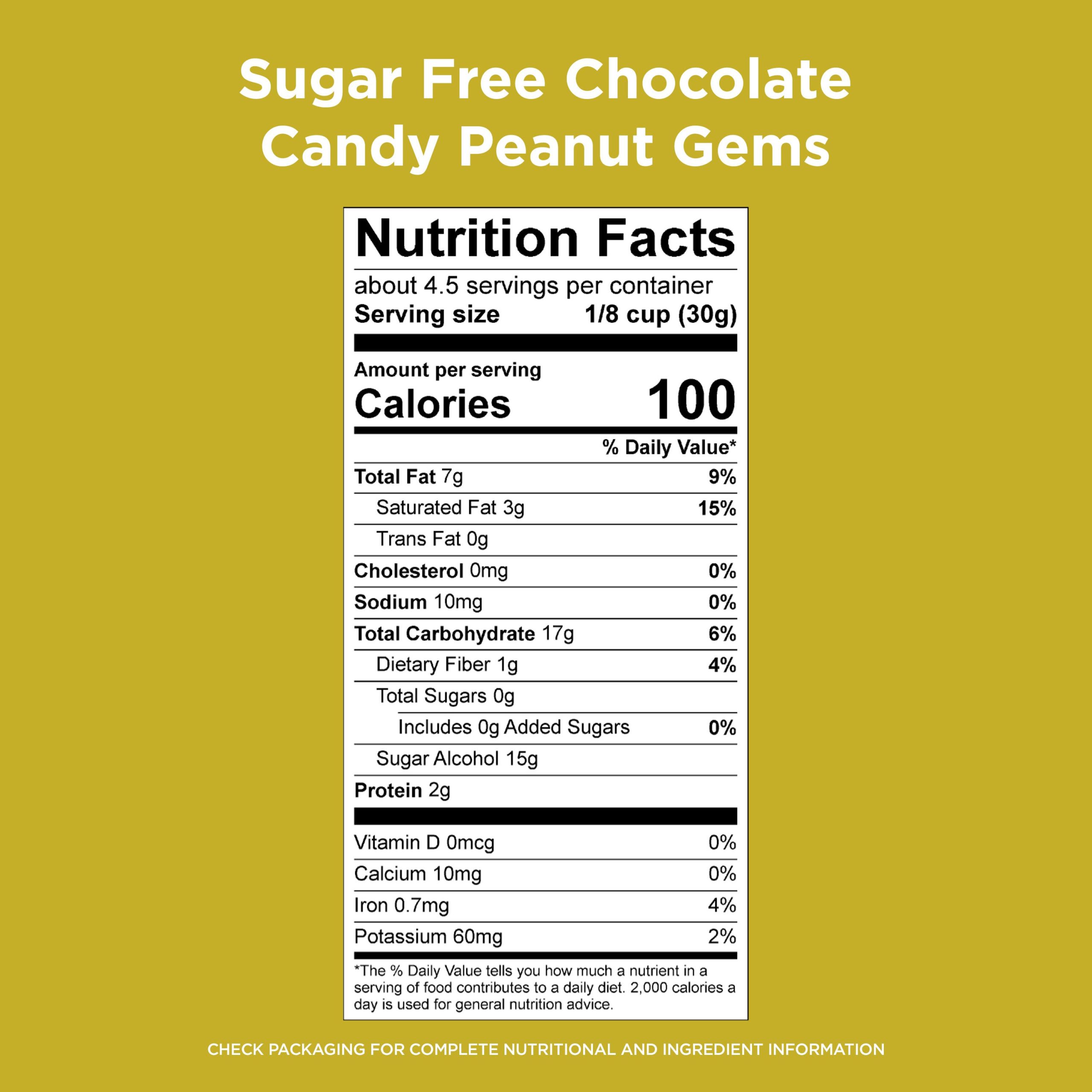 Sugar Free Chocolate Candy Peanut Gems, 4.5 Oz. Bag - Image 6