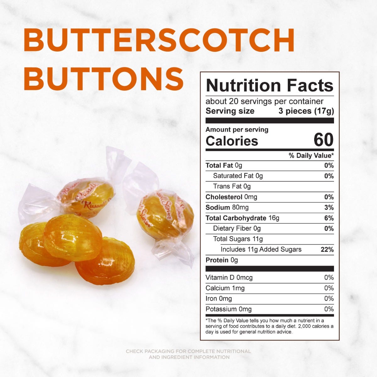 Butterscotch Buttons Hard Candy, 12 oz. Bag - Image 4