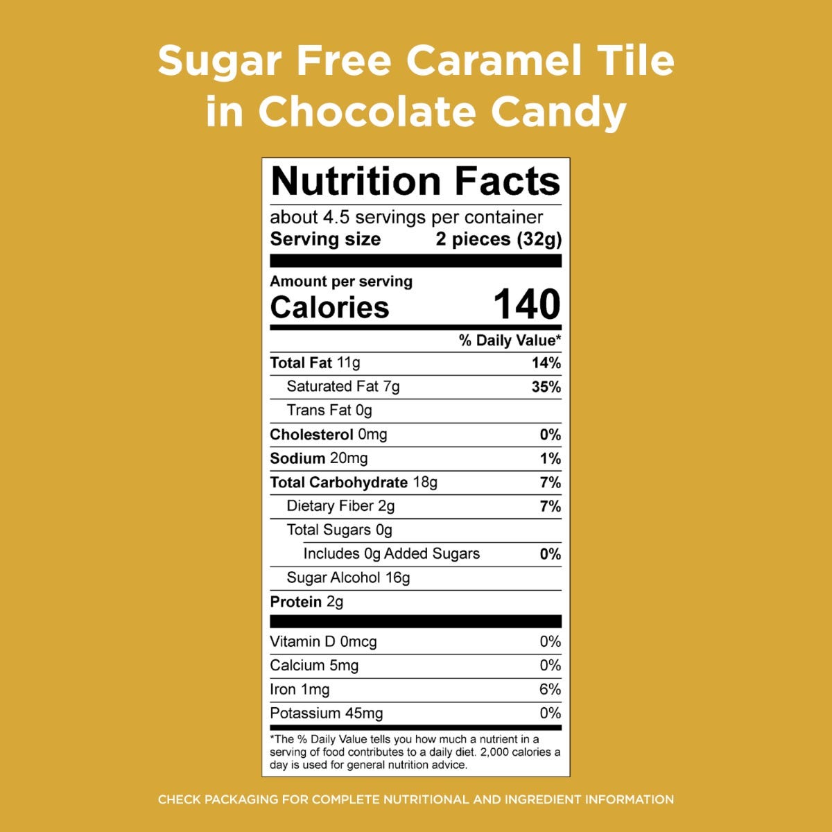 Sugar Free Caramel Chocolate Candy Tiles, 5 Oz. Bag - Image 6