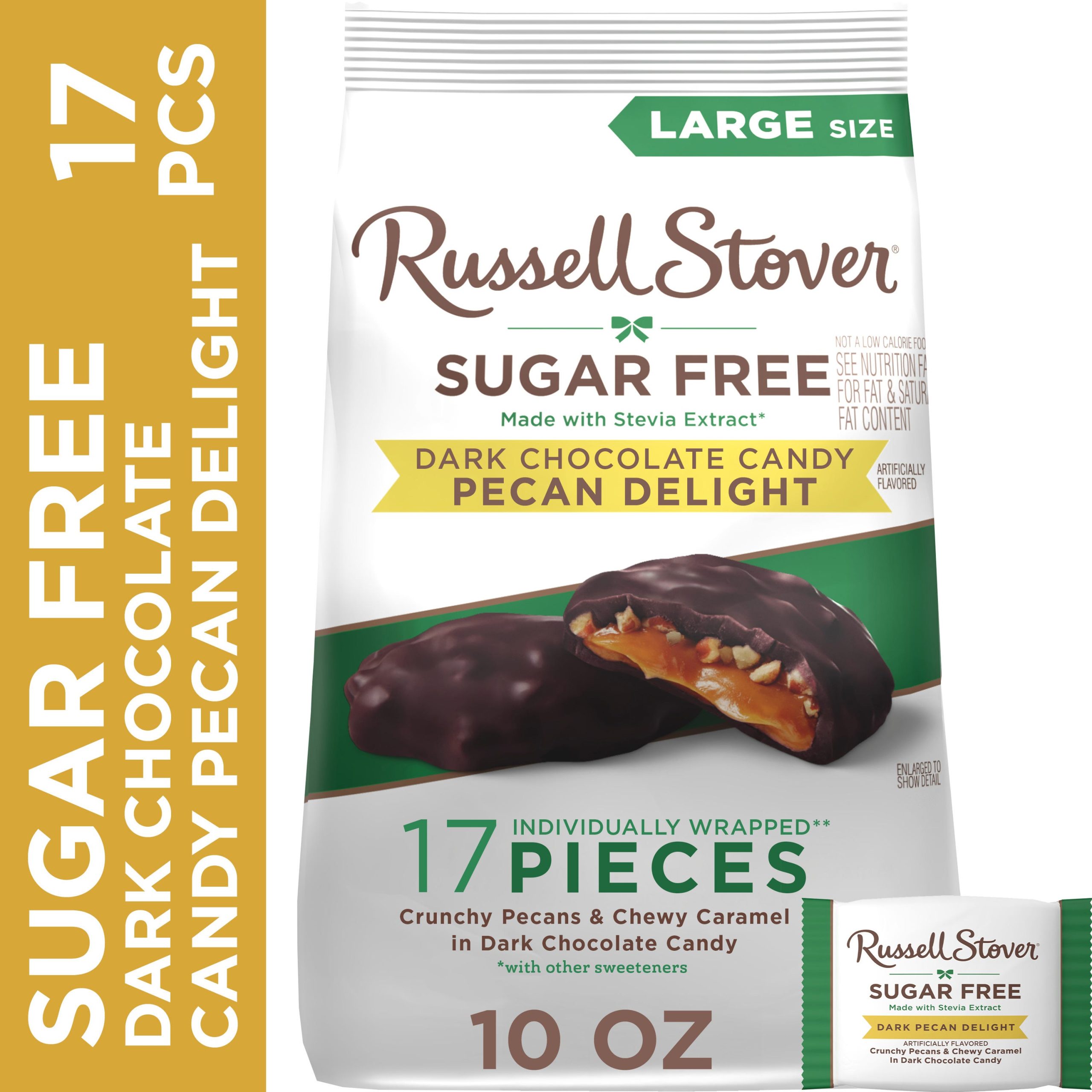 Sugar Free Dark Chocolate Pecan Delights Candy, 10 Oz. Bag