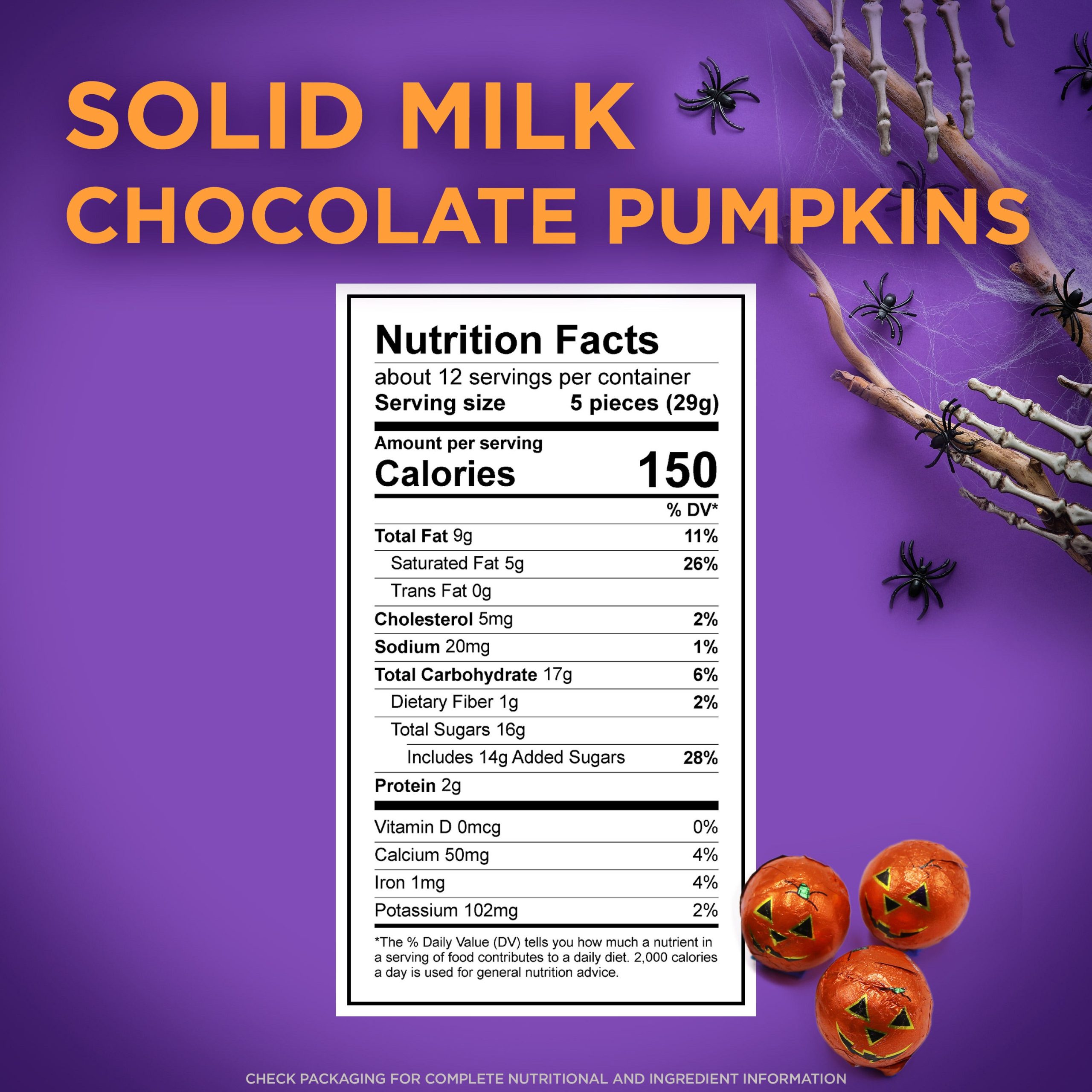 Halloween Solid Milk Chocolate Pumpkins, 12 Oz. Bag - Image 7