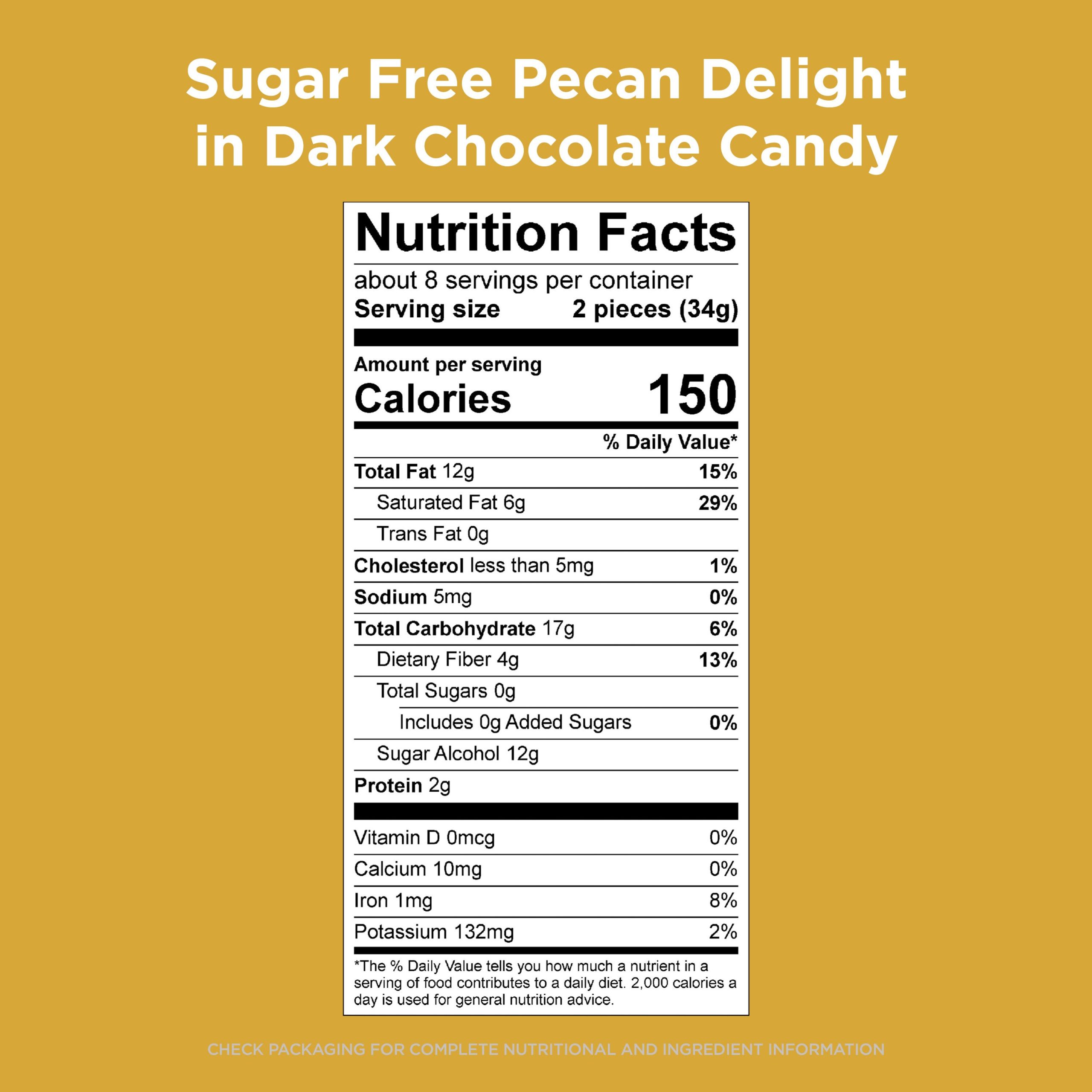 Sugar Free Dark Chocolate Pecan Delights Candy, 10 Oz. Bag - Image 6