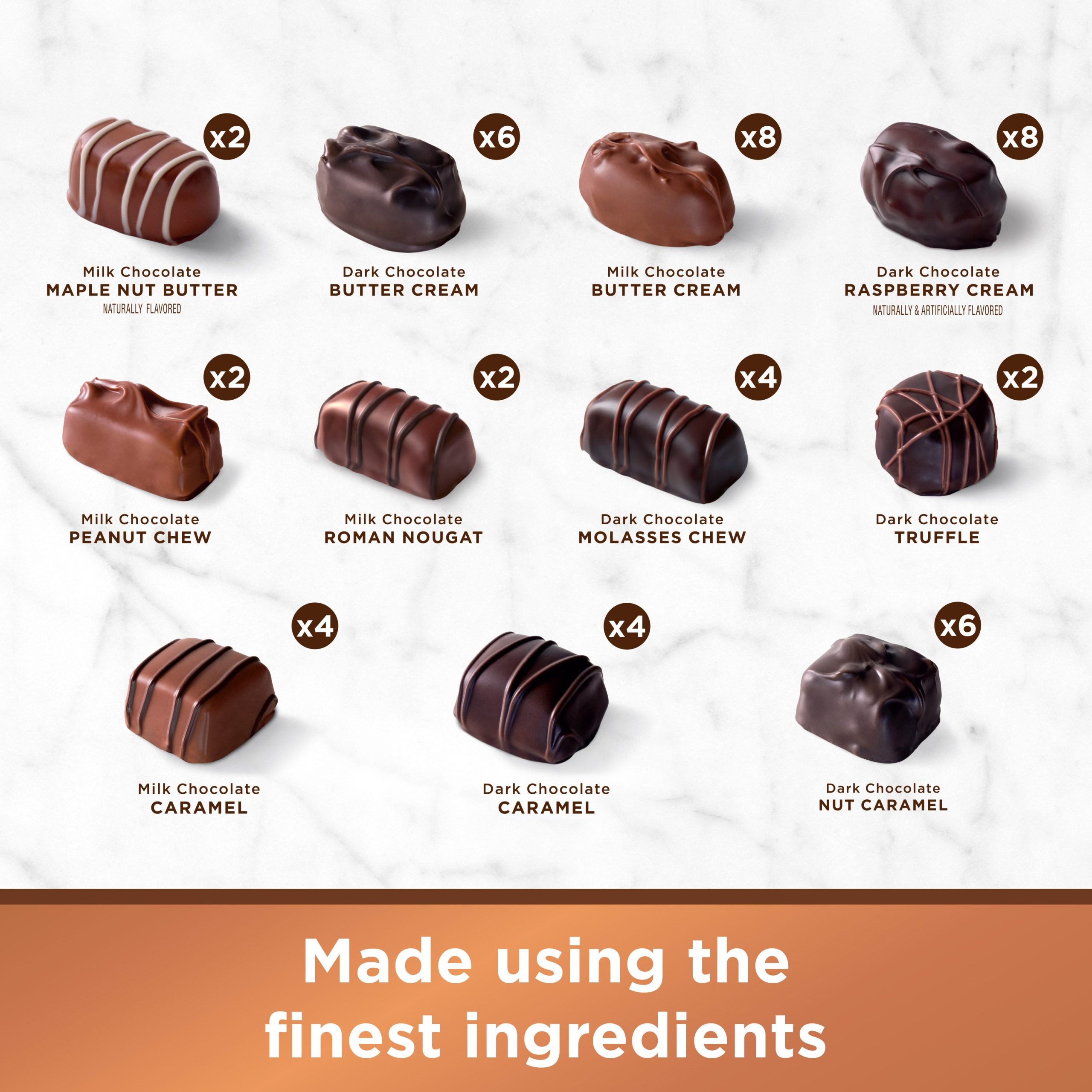 Assorted Chocolates, 2 lb. Copper Box - Image 21