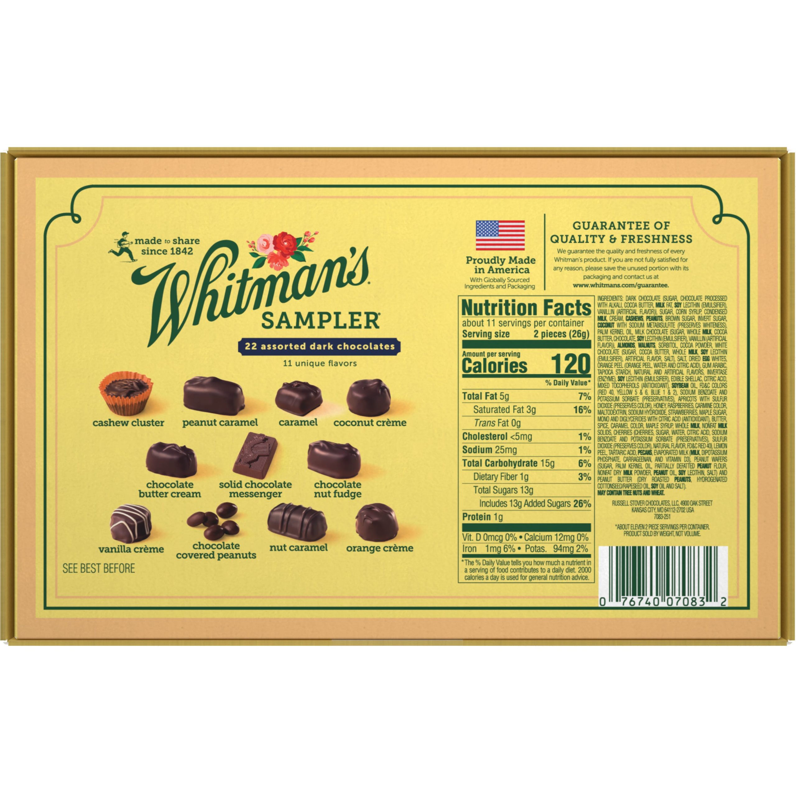 Whitman's Sampler Assorted Dark Chocolate Candy Gift Box, 10 Oz. - Image 8