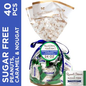 Sugar Free Peanuts, Caramel & Nougat Chocolate Candy Gift Bag, 24 Oz.