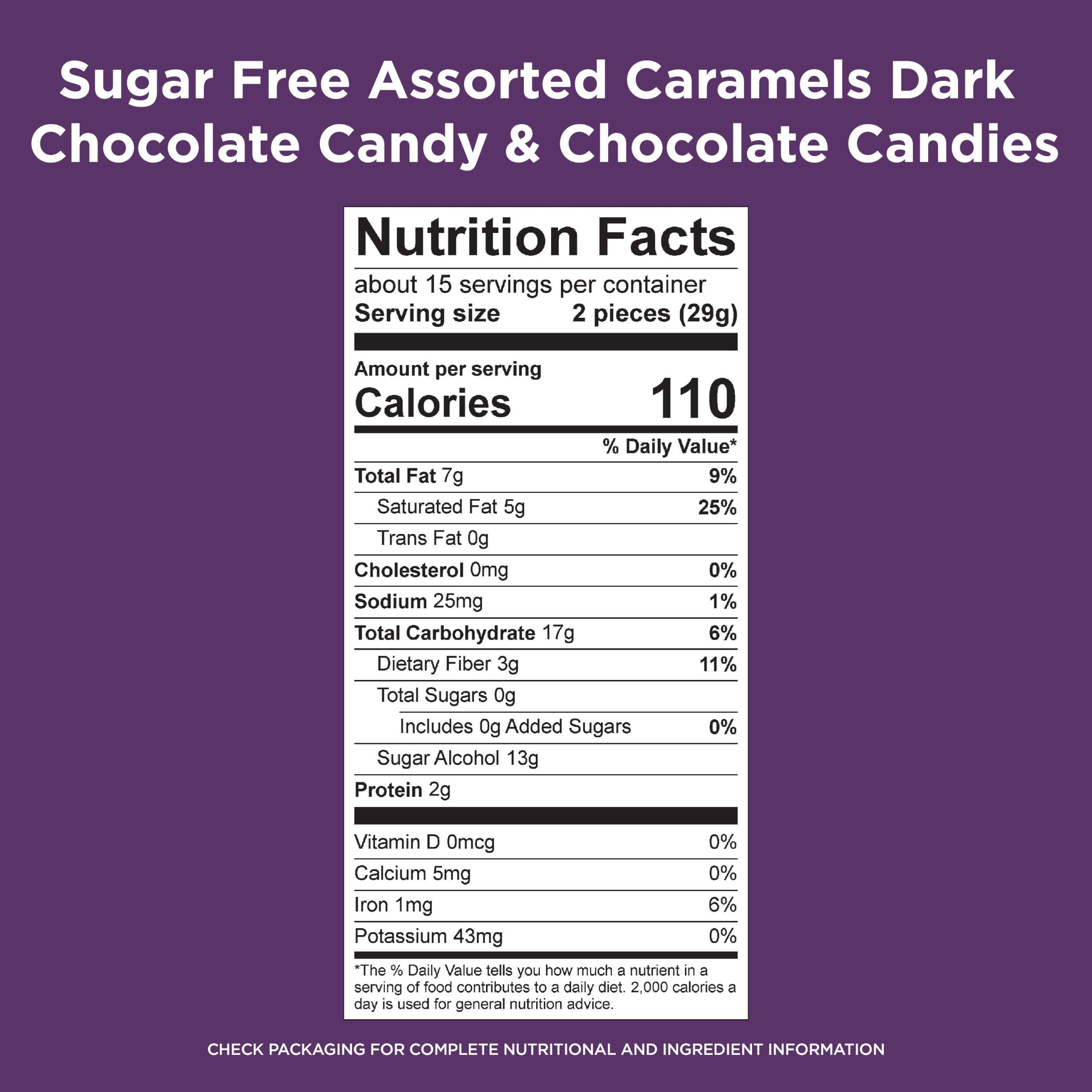 Sugar Free Assorted Caramels In Chocolate Candy, 15.3 Oz. Bag - Image 6