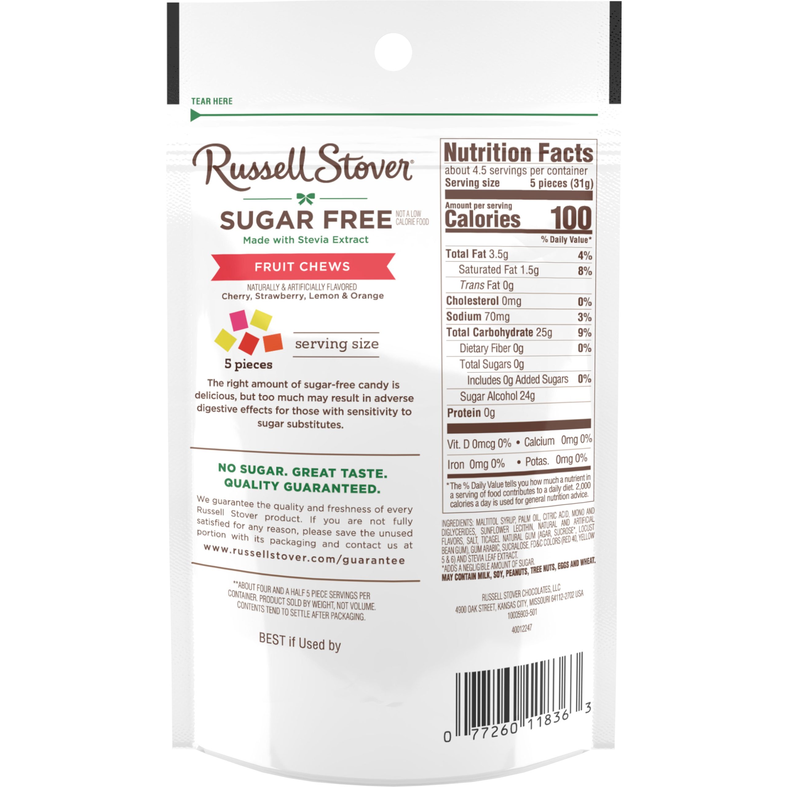 Sugar Free Fruit Chews Candy, 4.5 Oz. Bag - Image 9