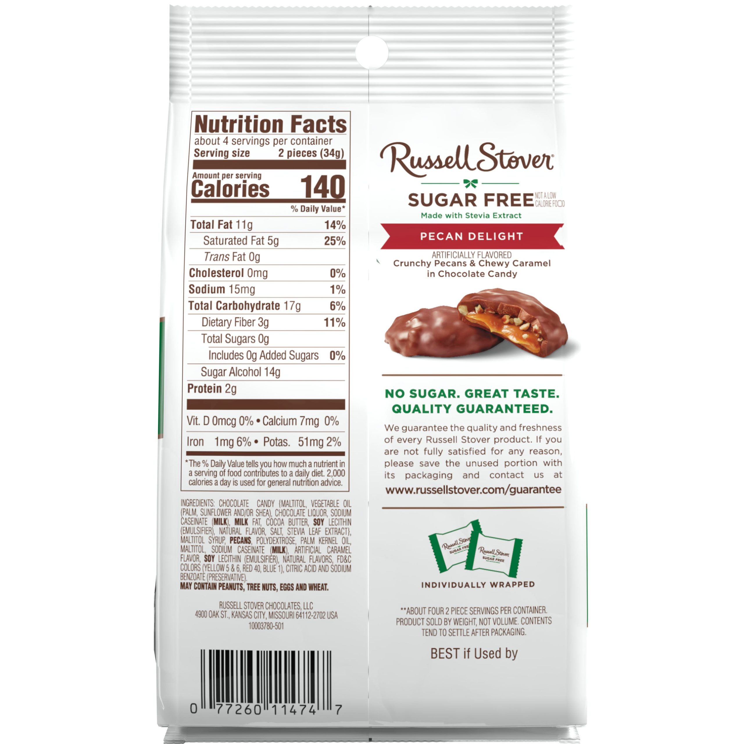 Sugar Free Pecan Delight Chocolate Candy, 4.7 Oz. Bag - Image 9