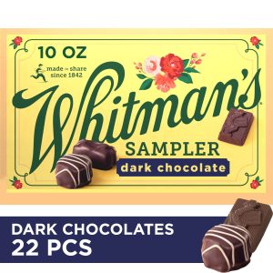 Whitman's Sampler Assorted Dark Chocolate Candy Gift Box, 10 Oz.