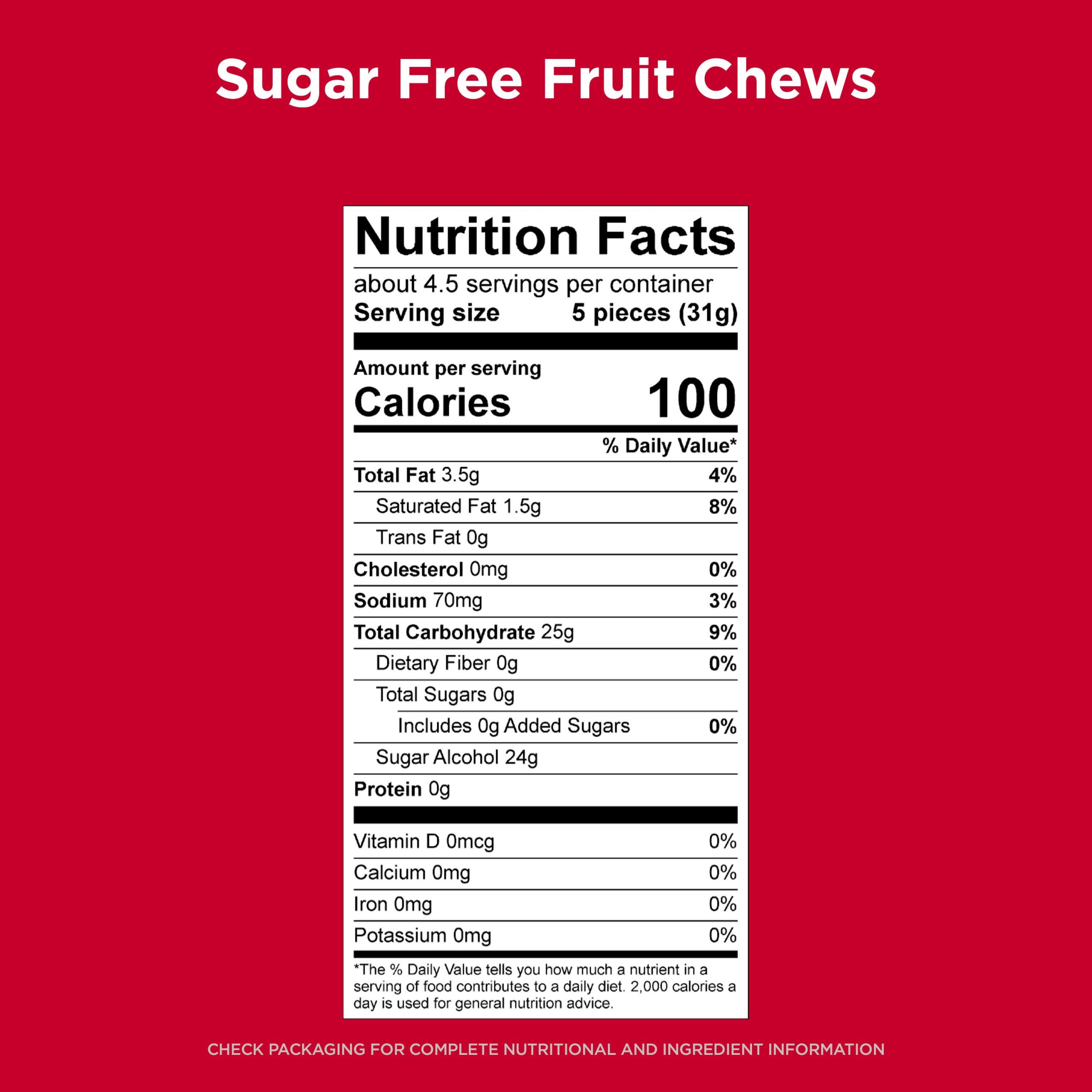Sugar Free Fruit Chews Candy, 4.5 Oz. Bag - Image 6