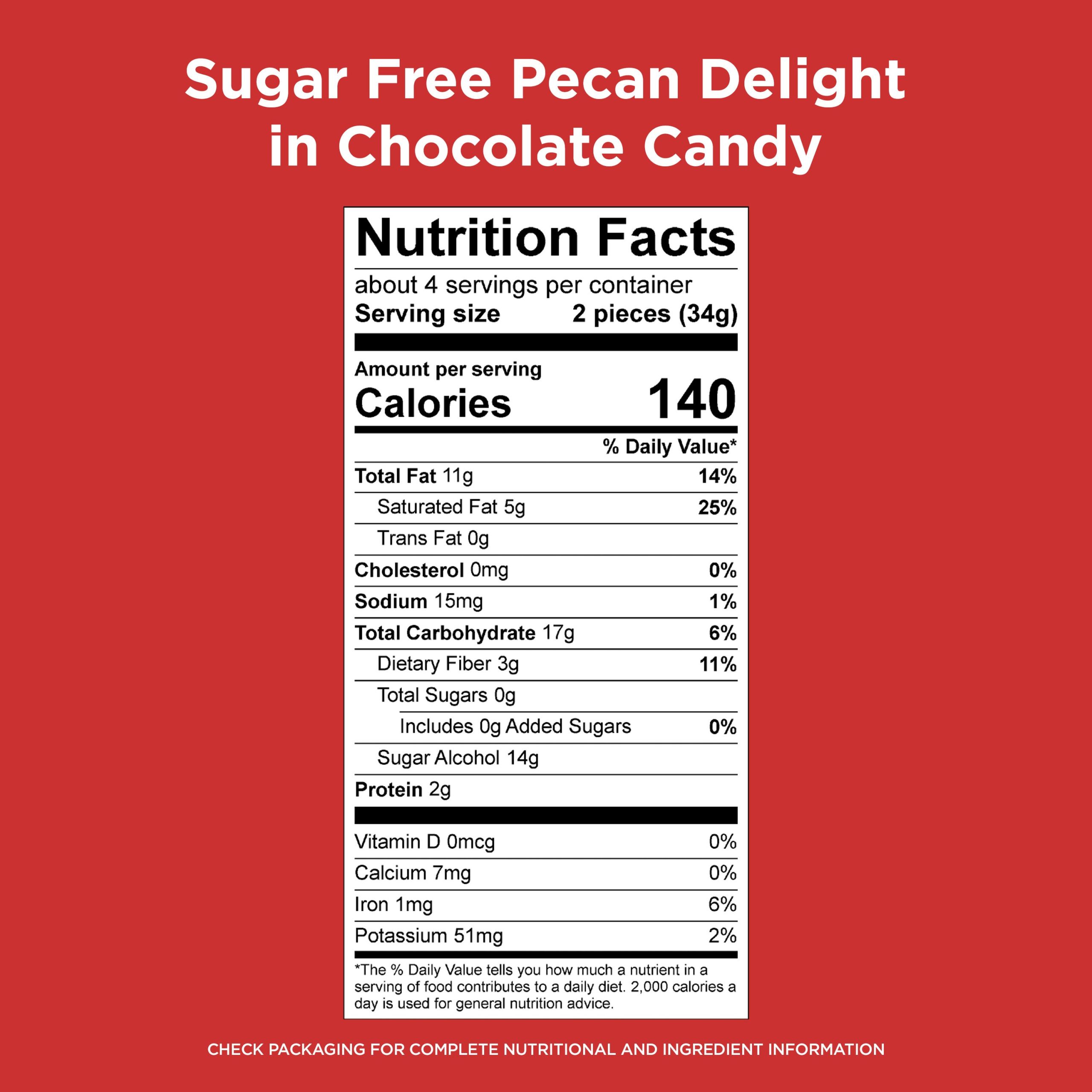 Sugar Free Pecan Delight Chocolate Candy, 4.7 Oz. Bag - Image 6