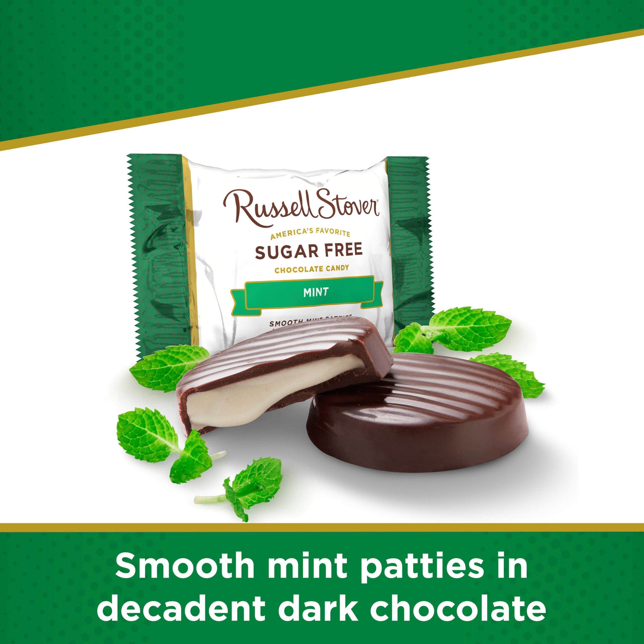 Sugar Free Dark Chocolate Mint Patties Candy, 10 Oz. Bag - Image 2