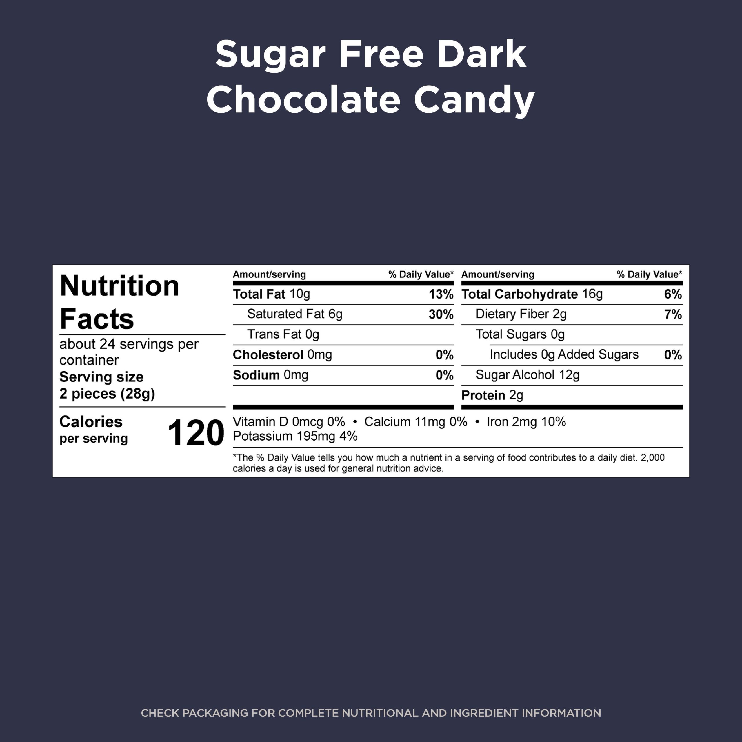Sugar Free Solid Dark Chocolate Candy Gift Bag, 24 Oz. - Image 6