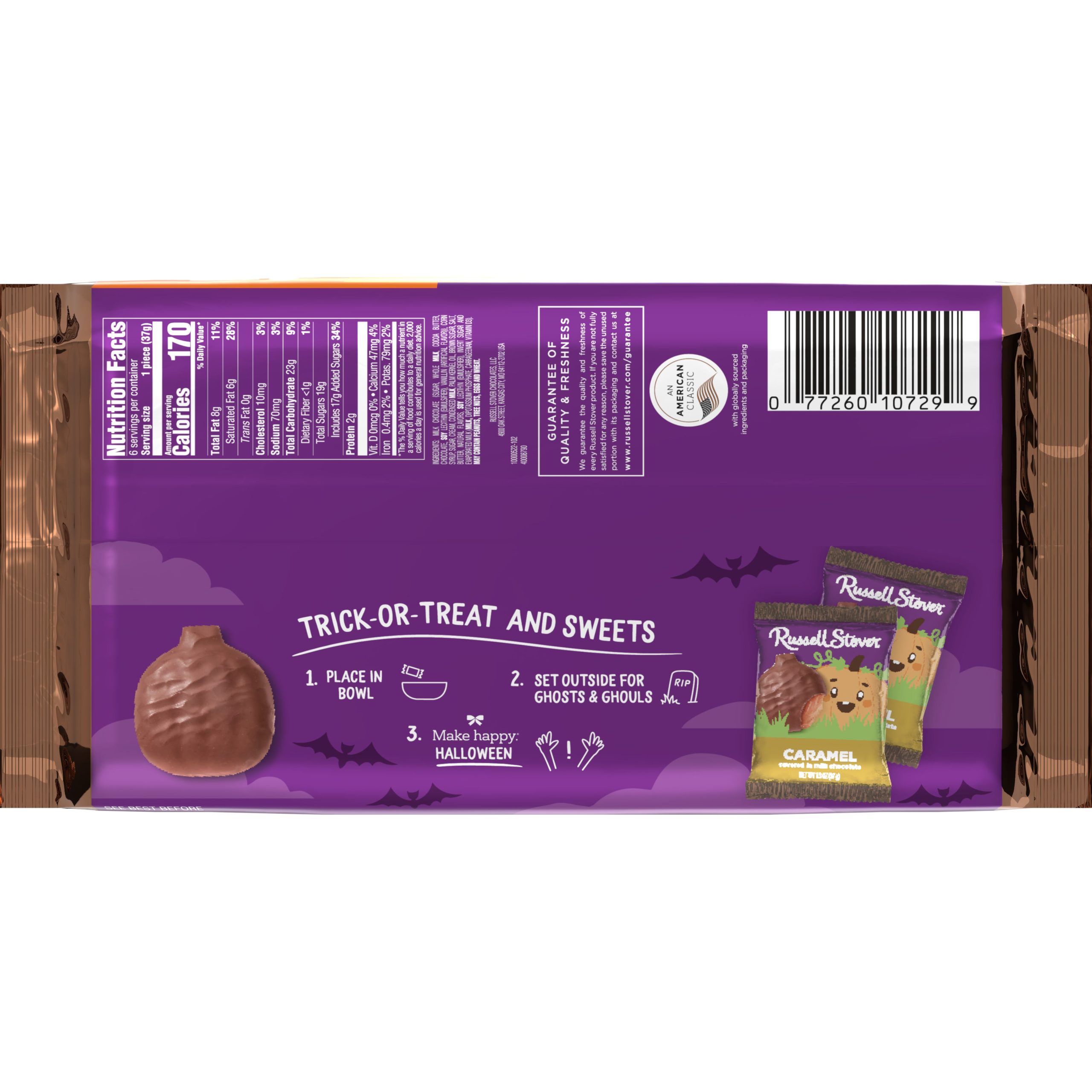 Halloween Milk Chocolate Marshmallow Candy Bar Pumpkin 6 Pack, 7.8 Oz. - Image 15