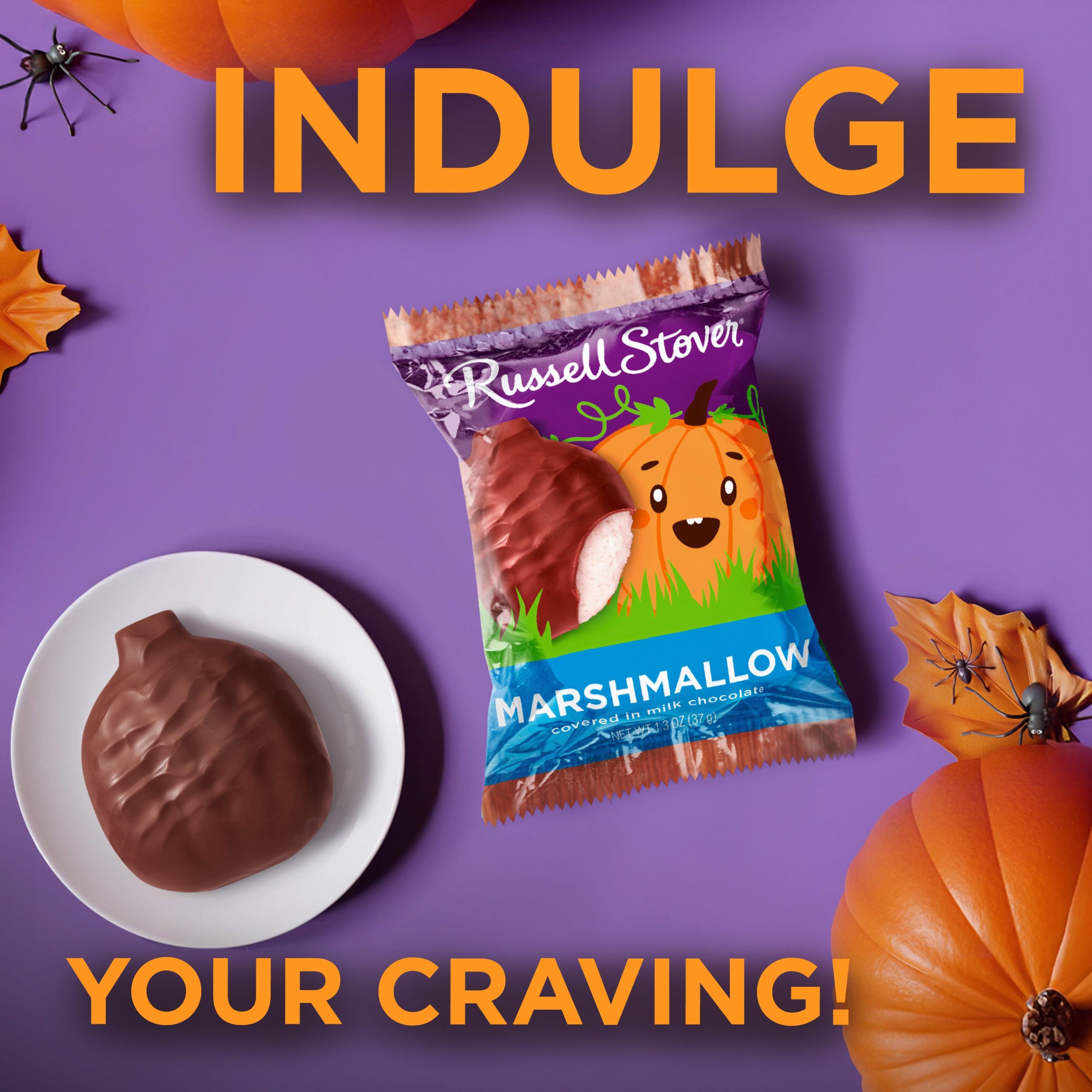 Halloween Milk Chocolate Marshmallow Candy Bar Pumpkin 6 Pack, 7.8 Oz. - Image 3