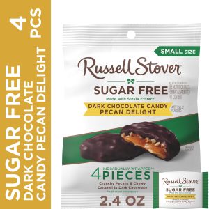 Sugar Free Dark Chocolate Pecan Delight Candy, 2.4 Oz. Bag