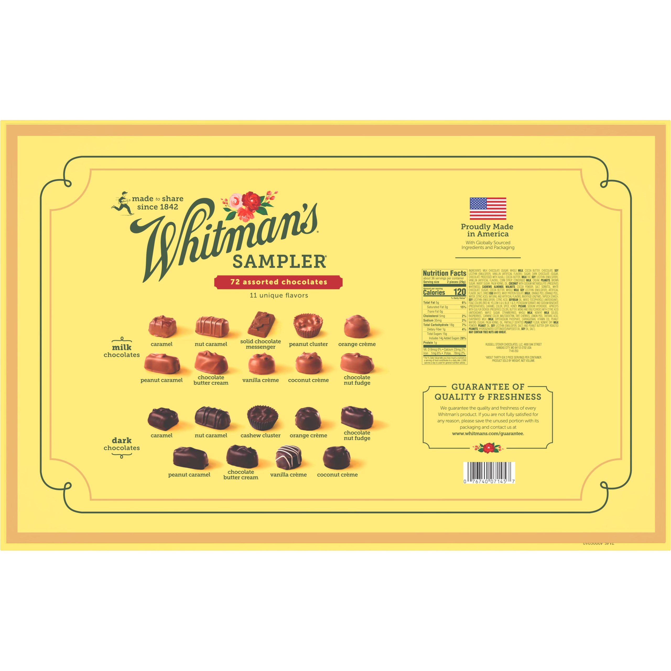 Whitman's Sampler Assorted Milk & Dark Chocolate Candy Gift Box, 36 Oz. - Image 10