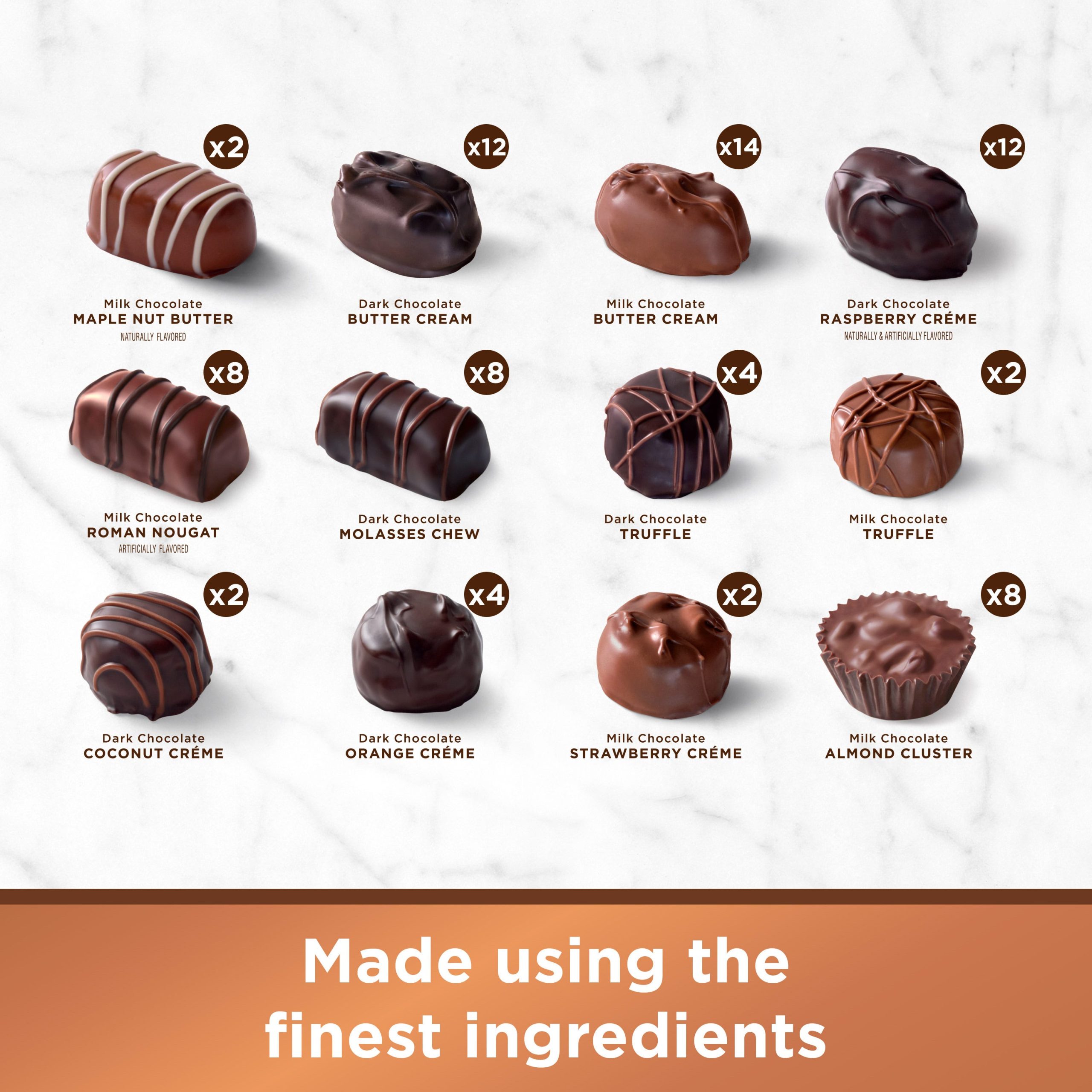 Assorted Chocolates, 1 lb. Copper Box - Image 21