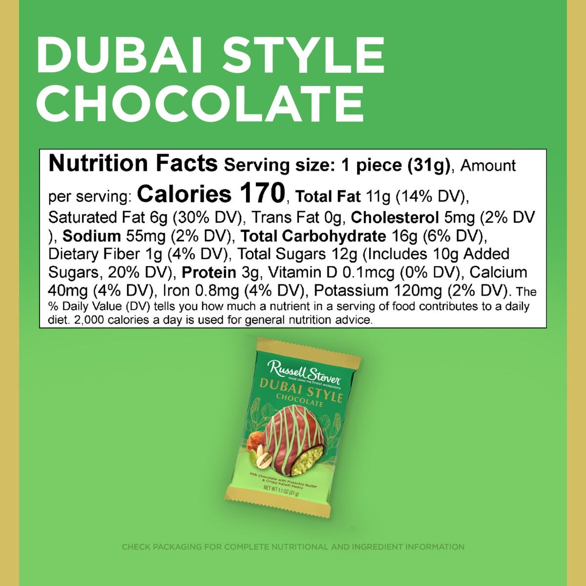 Dubai Style Milk Chocolate Mini Gusset Bag, 4.2oz - Image 18