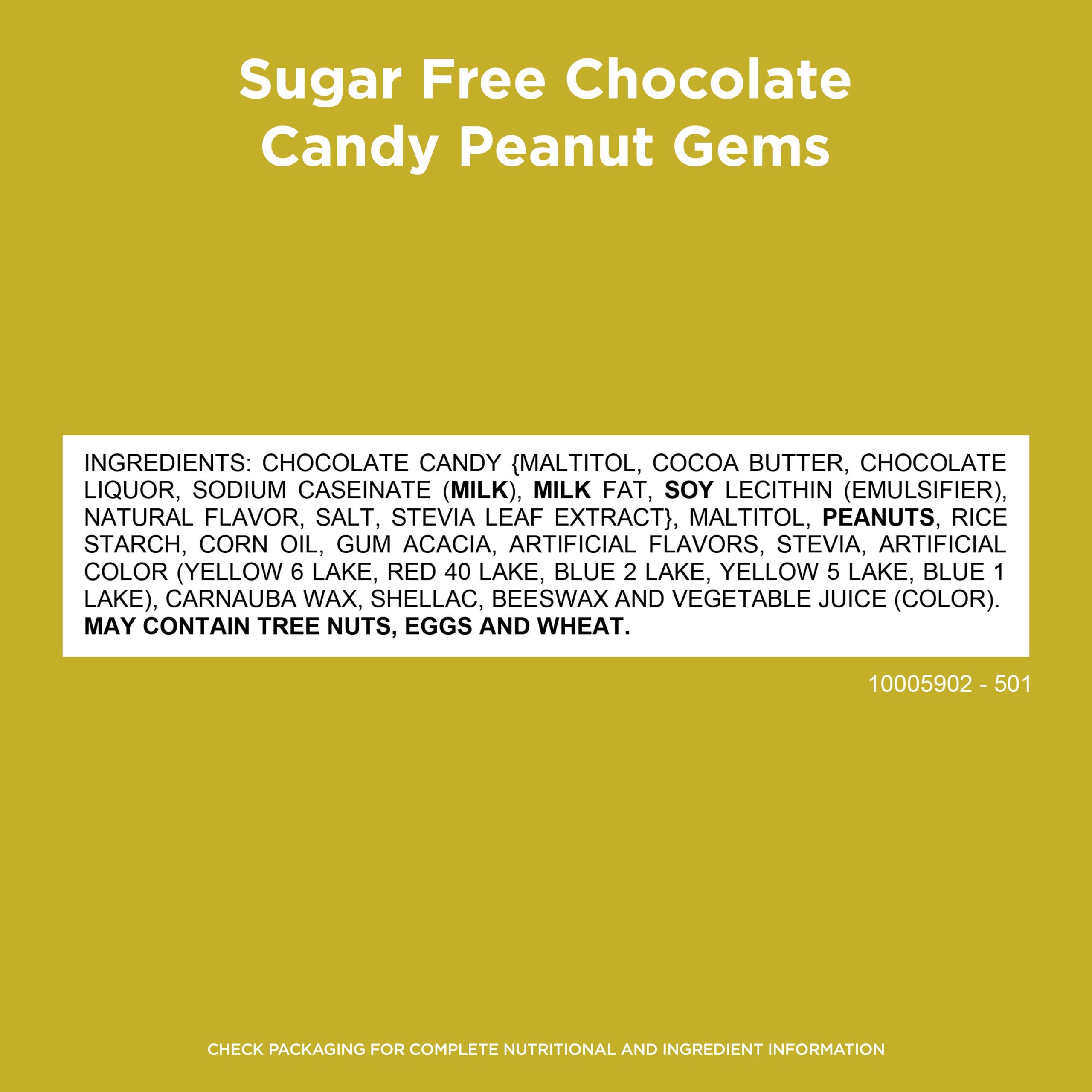 Sugar Free Chocolate Candy Peanut Gems, 4.5 Oz. Bag - Image 5