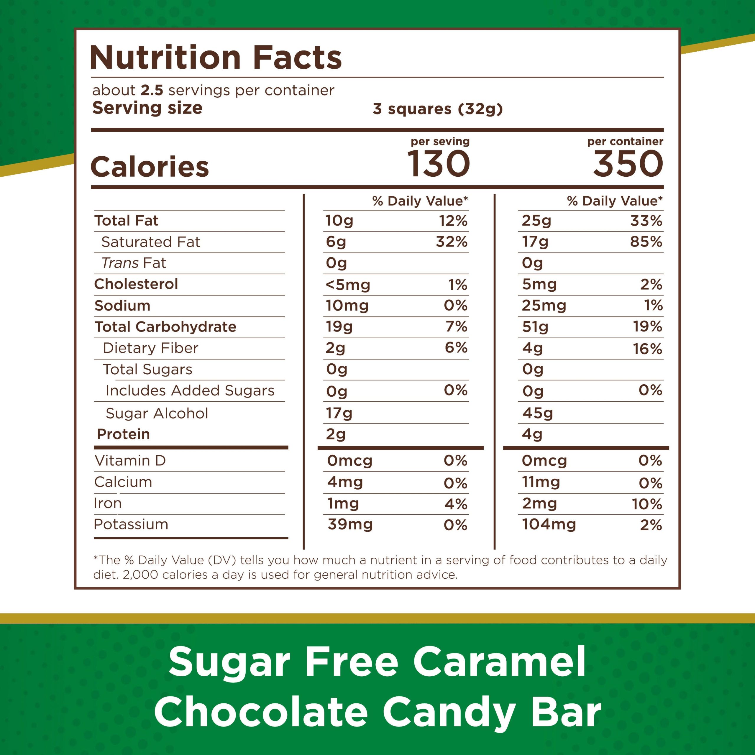 Sugar Free Caramel Chocolate Candy Bar, 3 Oz., pack of 12 - Image 5