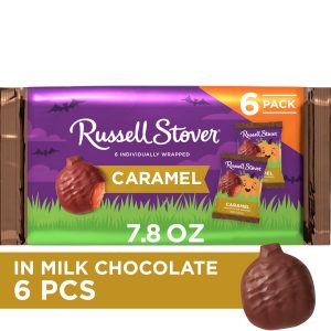 Halloween Milk Chocolate Caramel Candy Bar Pumpkin 6 Pack, 7.8 Oz.
