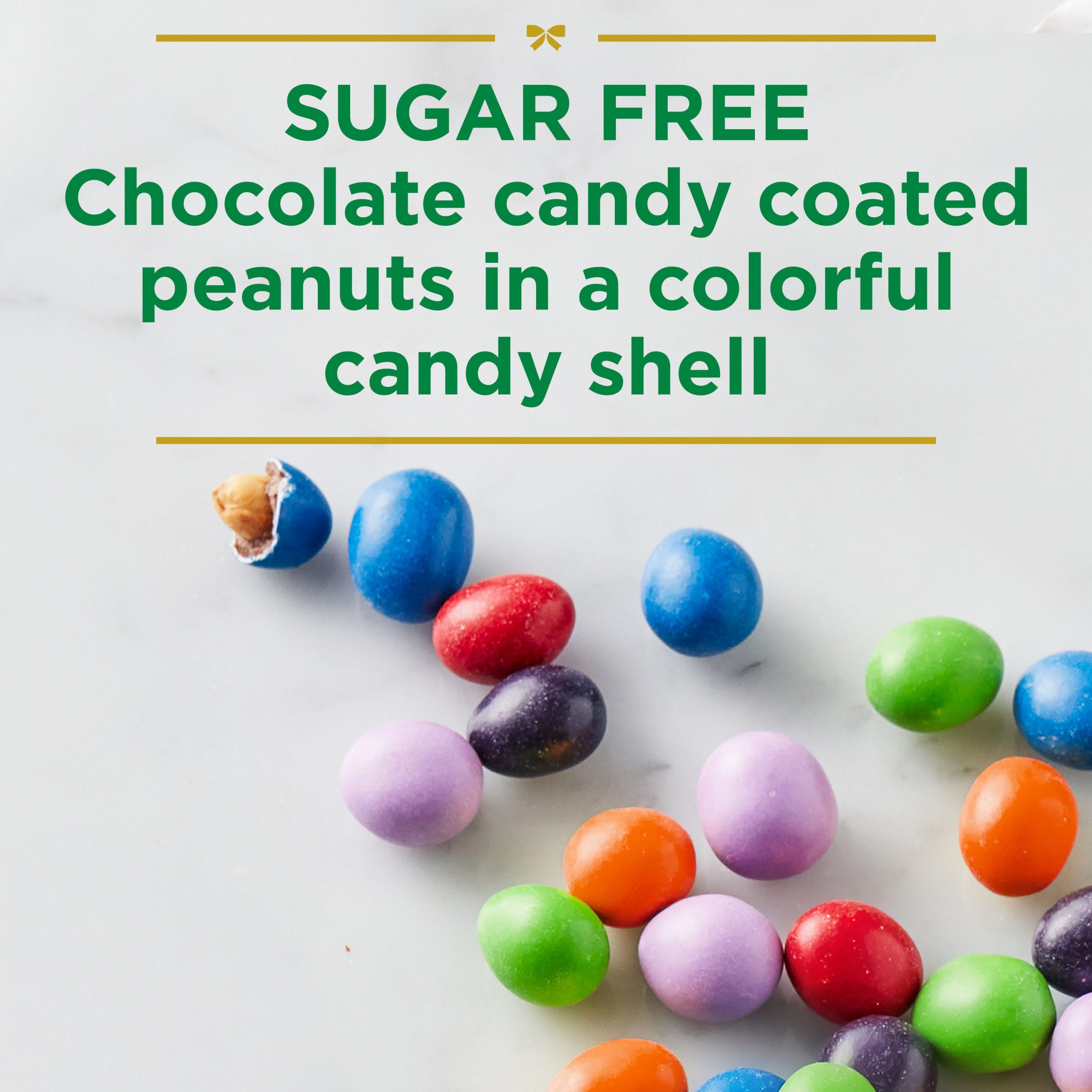 Sugar Free Chocolate Candy Peanut Gems, 4.5 Oz. Bag - Image 2
