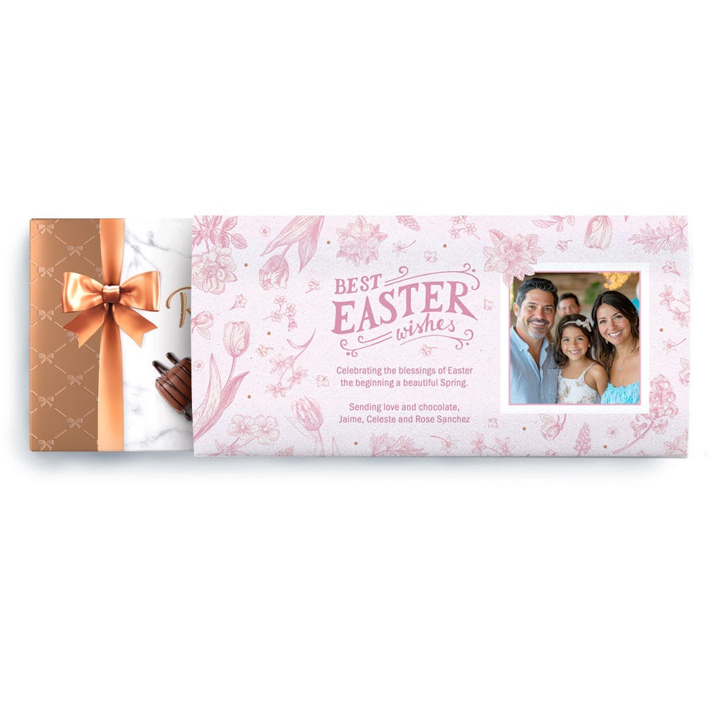 Pink Floral Best Easter Wishes Box, 9.4 oz.